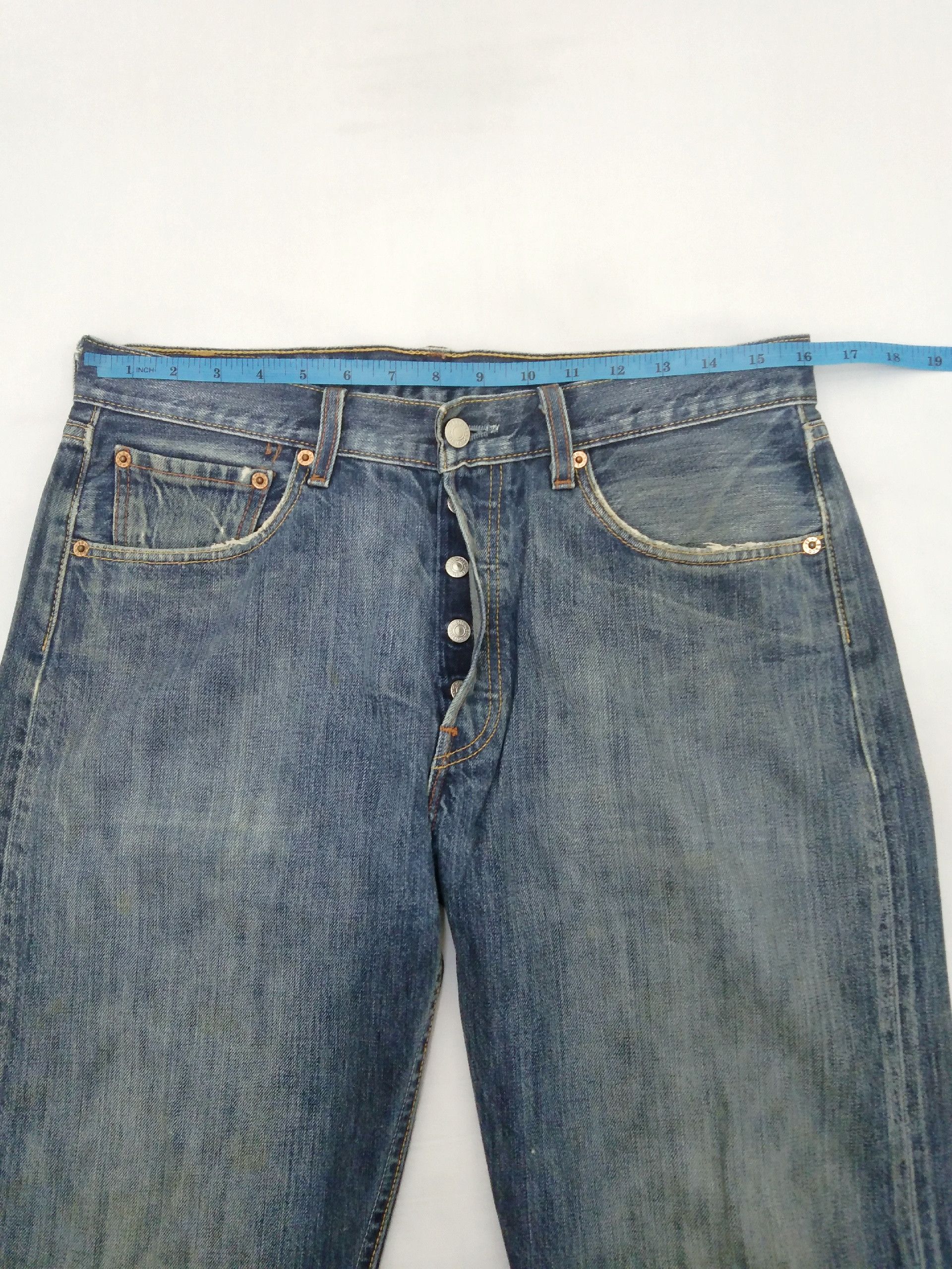 Levi's Vintage Levi's 501 Straight Leg Distressed Jeans 32x32 Size US 32 / EU 48 - 5 Thumbnail