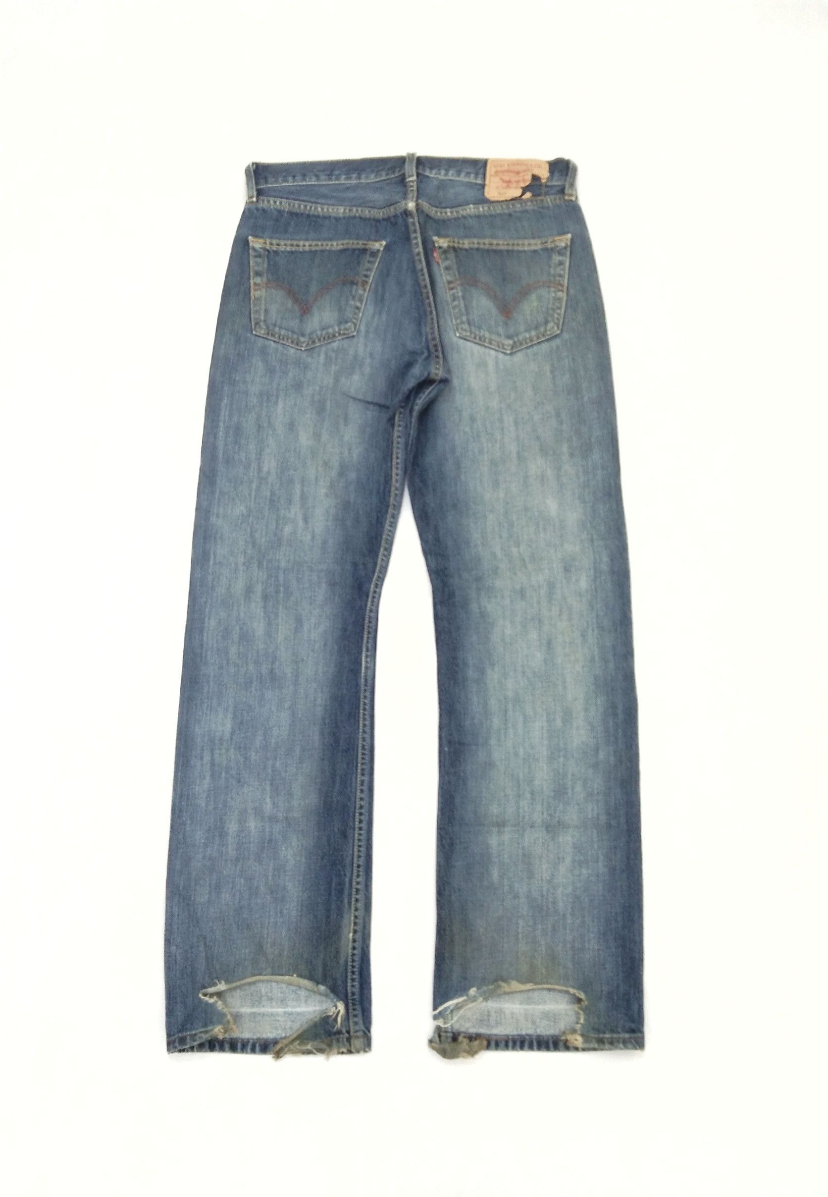 Levi's Vintage Levi's 501 Straight Leg Distressed Jeans 32x32 Size US 32 / EU 48 - 2 Thumbnail