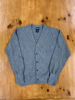 Brandy Melville Grey Open Front Cardigan Sweater Grandpa Knit Wool Blend  OneSize 