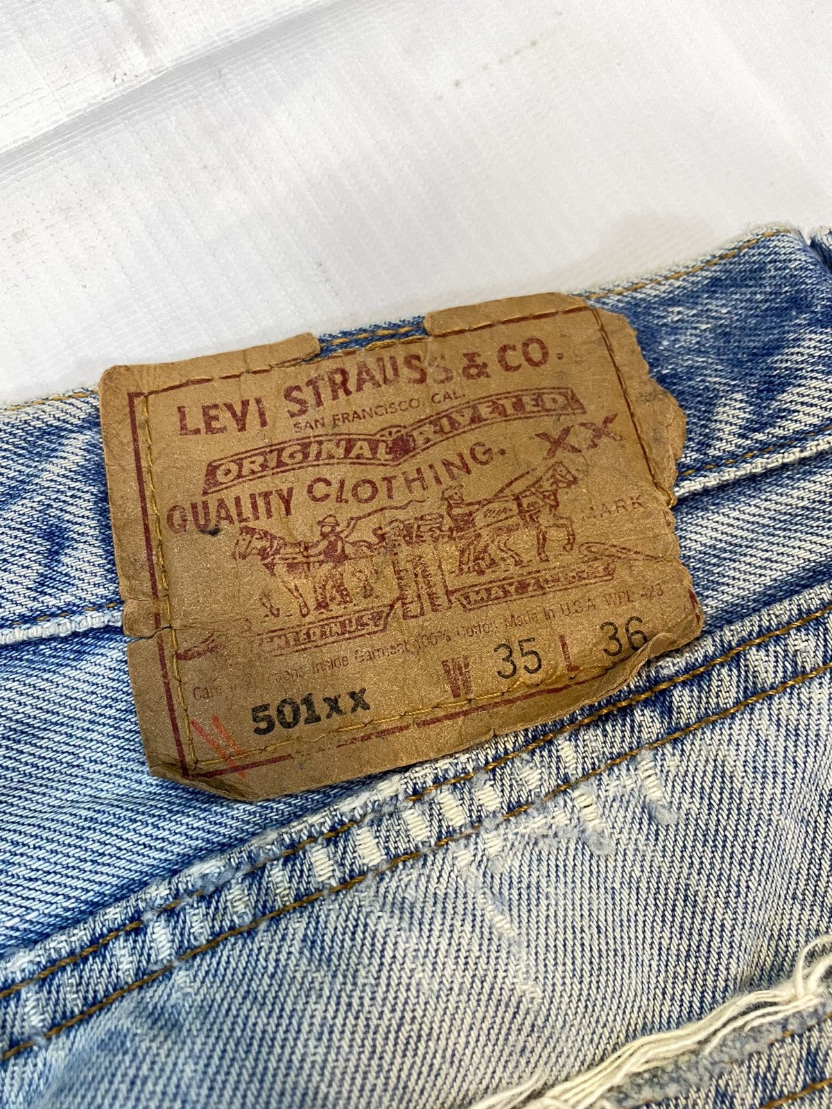 Levi's × Levi's Vintage Clothing Vintage Levis 501xx Patchwork Jeans Distressed Denim Size US 32 / EU 48 - 20 Thumbnail