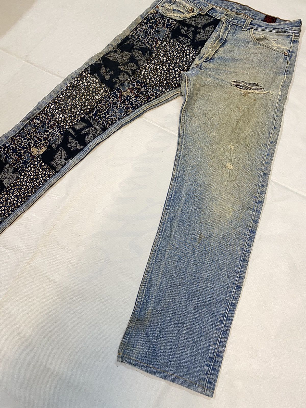 Levi's × Levi's Vintage Clothing Vintage Levis 501xx Patchwork Jeans Distressed Denim Size US 32 / EU 48 - 4 Thumbnail
