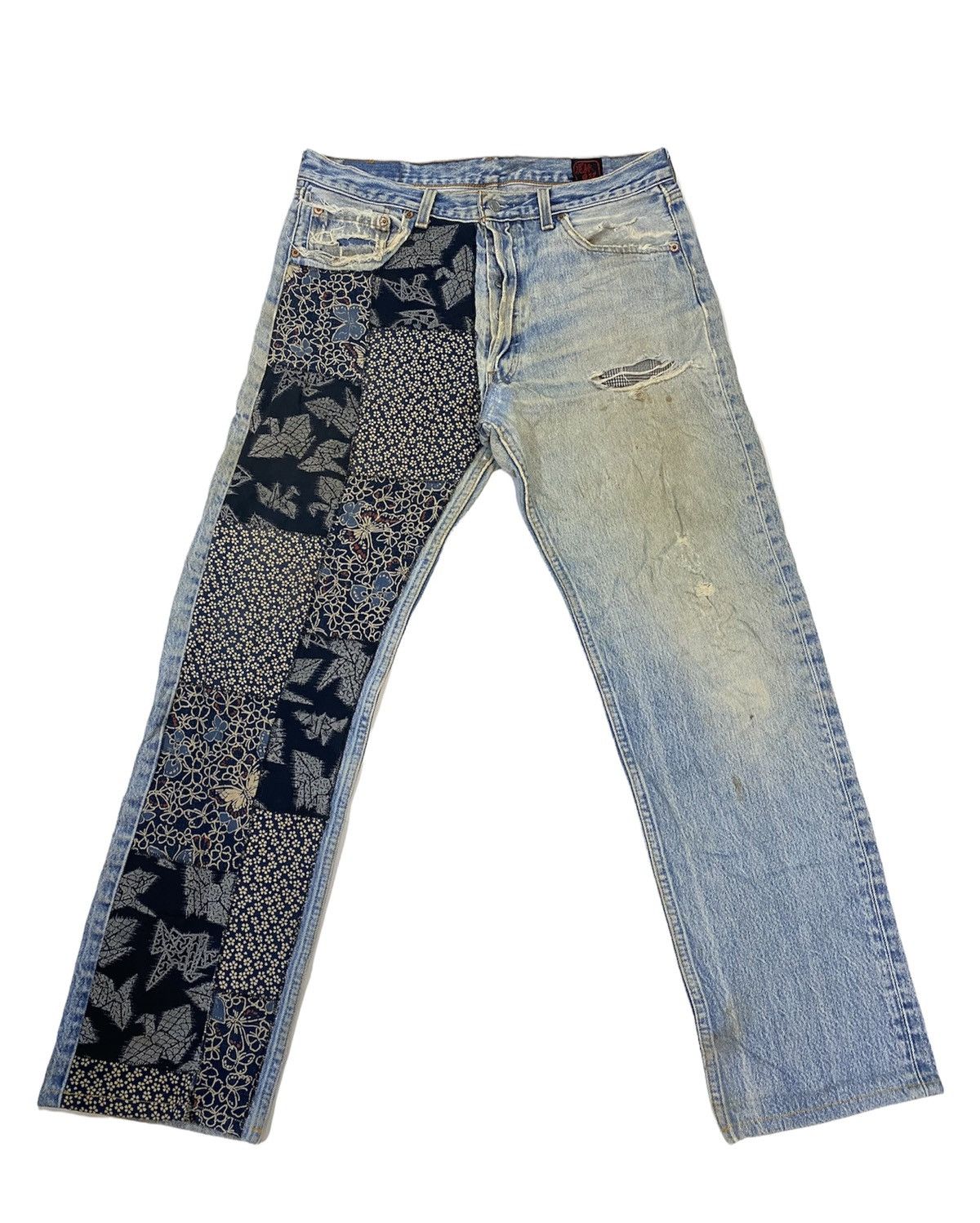 Levi's × Levi's Vintage Clothing Vintage Levis 501xx Patchwork Jeans Distressed Denim Size US 32 / EU 48 - 1 Thumbnail
