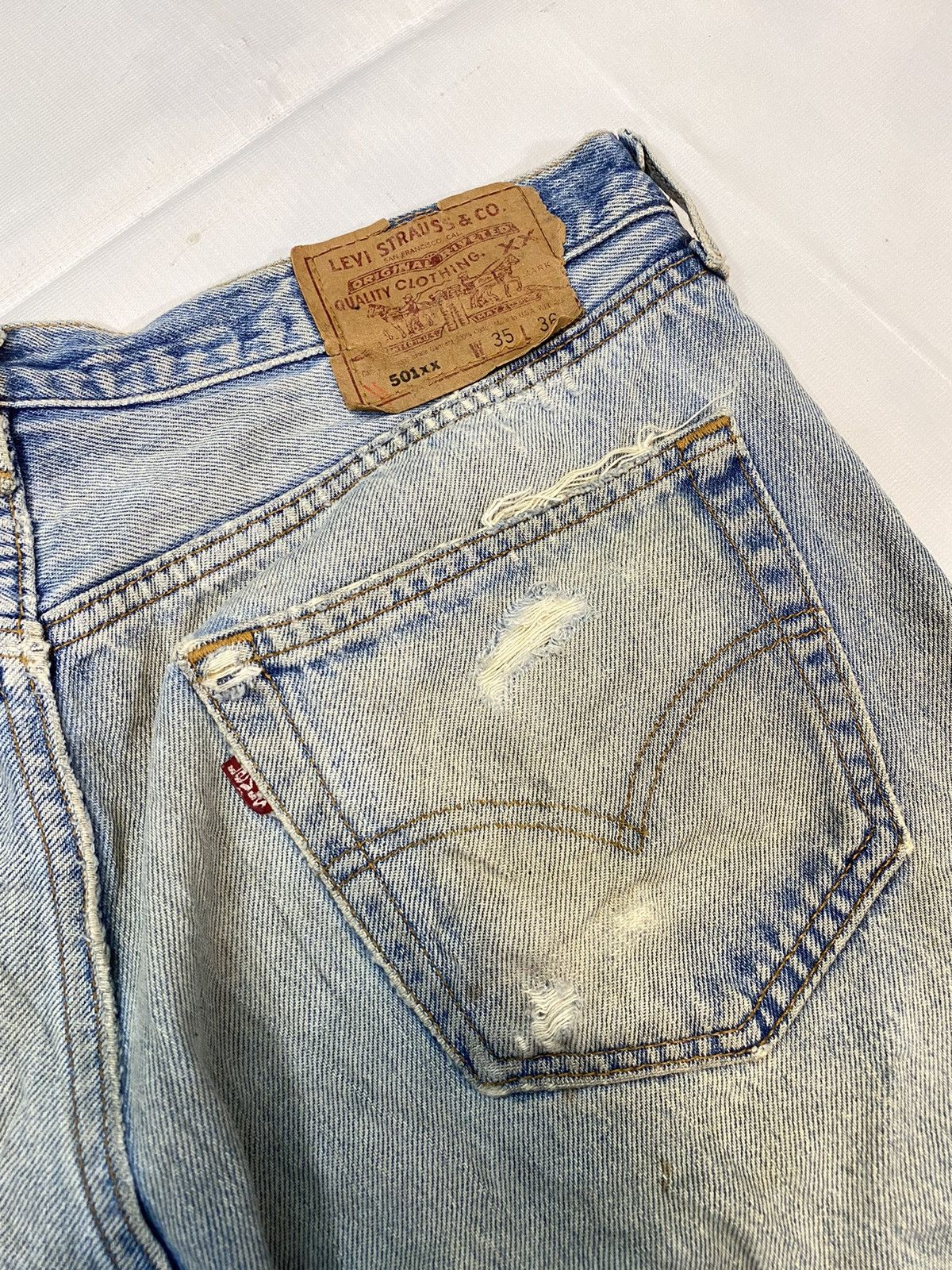 Levi's × Levi's Vintage Clothing Vintage Levis 501xx Patchwork Jeans Distressed Denim Size US 32 / EU 48 - 18 Thumbnail