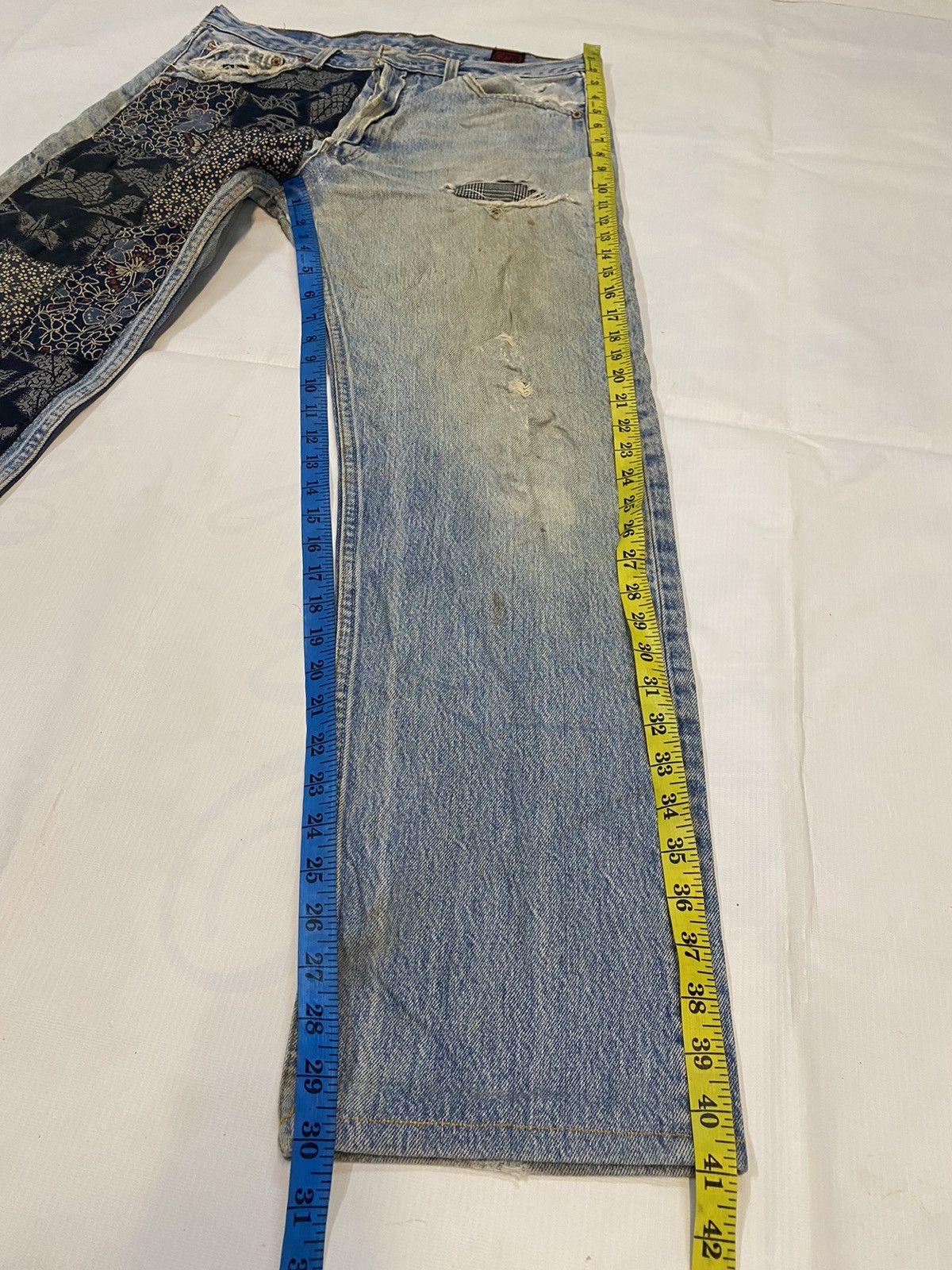 Levi's × Levi's Vintage Clothing Vintage Levis 501xx Patchwork Jeans Distressed Denim Size US 32 / EU 48 - 22 Thumbnail