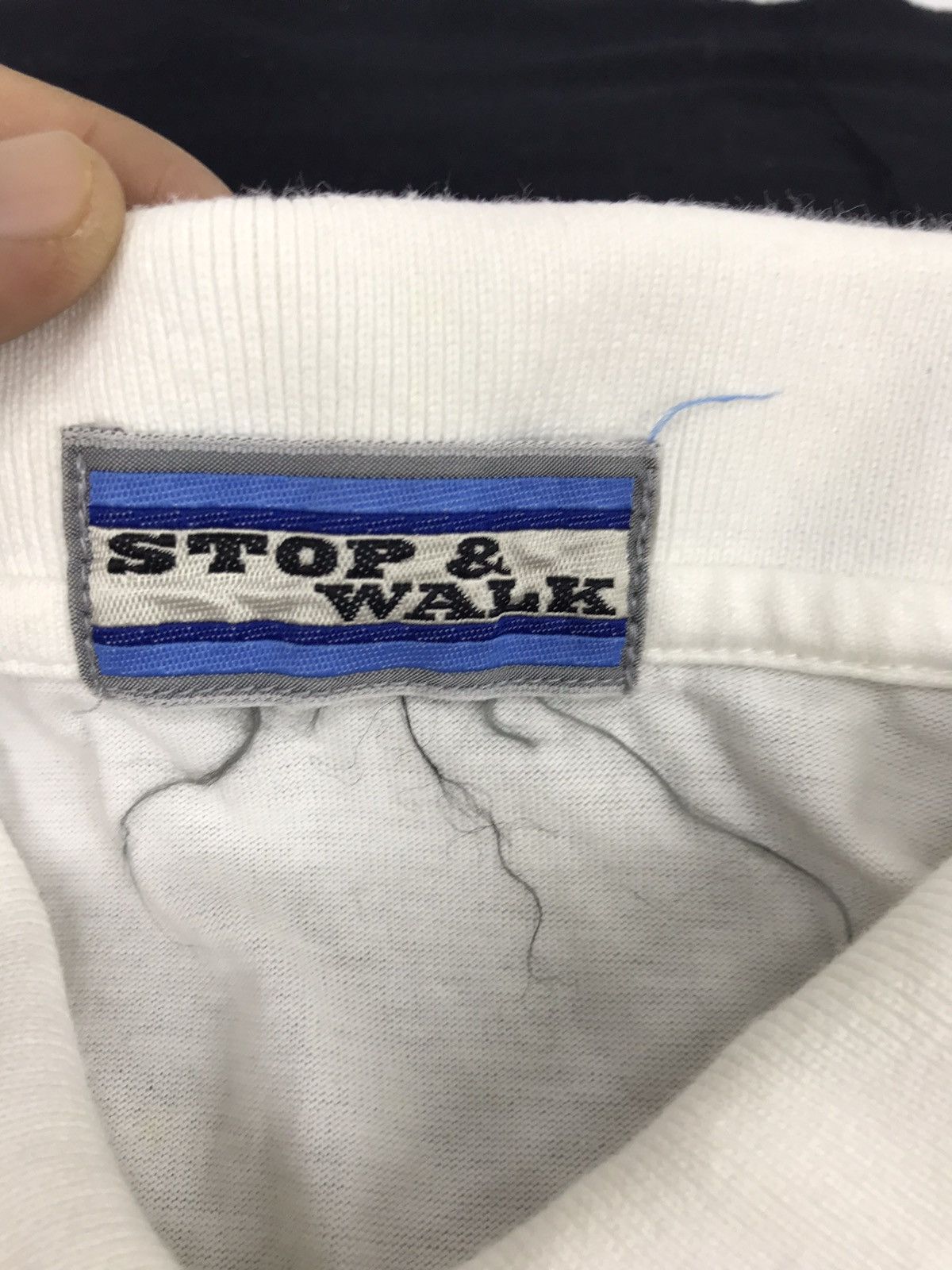 Japanese Brand Vintage Stop & Walk Classic Polo Tee Striped Red and White Size S / US 4 / IT 40 - 4 Thumbnail