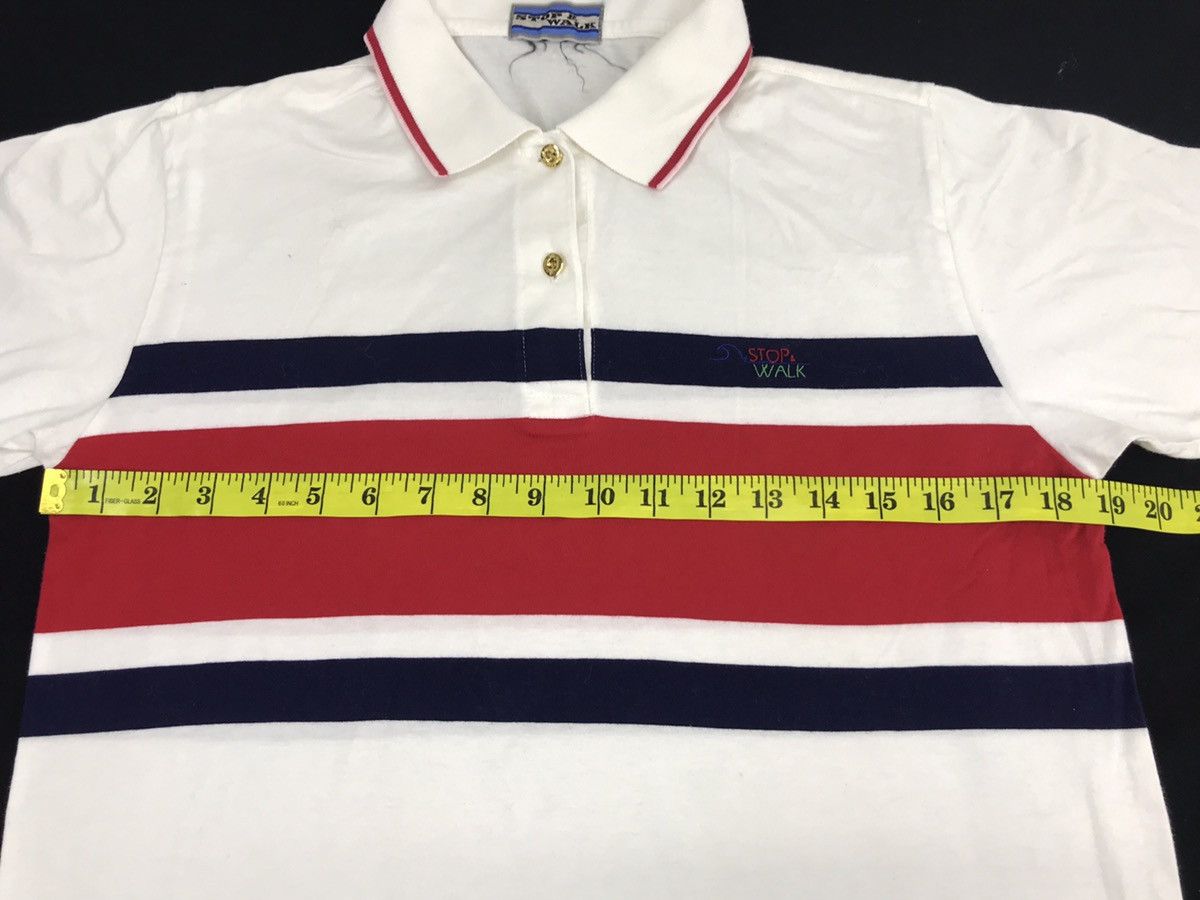 Japanese Brand Vintage Stop & Walk Classic Polo Tee Striped Red and White Size S / US 4 / IT 40 - 10 Thumbnail