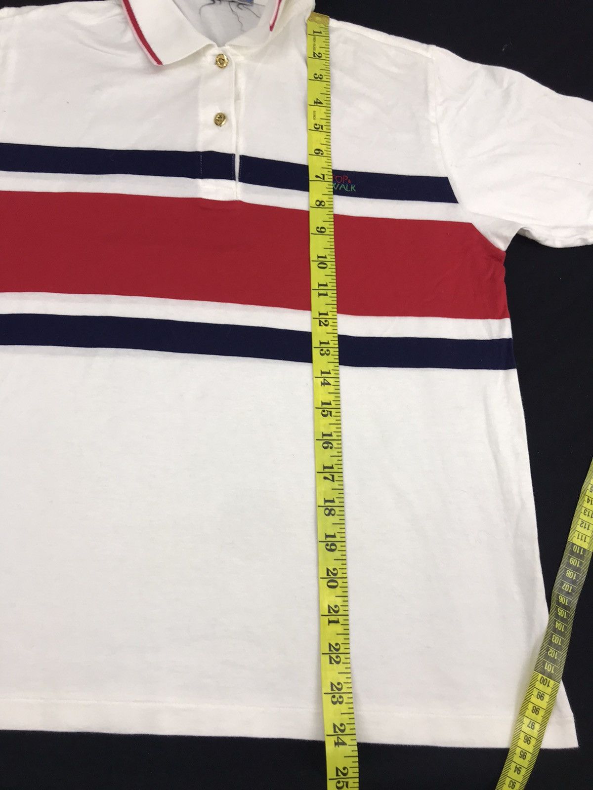 Japanese Brand Vintage Stop & Walk Classic Polo Tee Striped Red and White Size S / US 4 / IT 40 - 11 Thumbnail