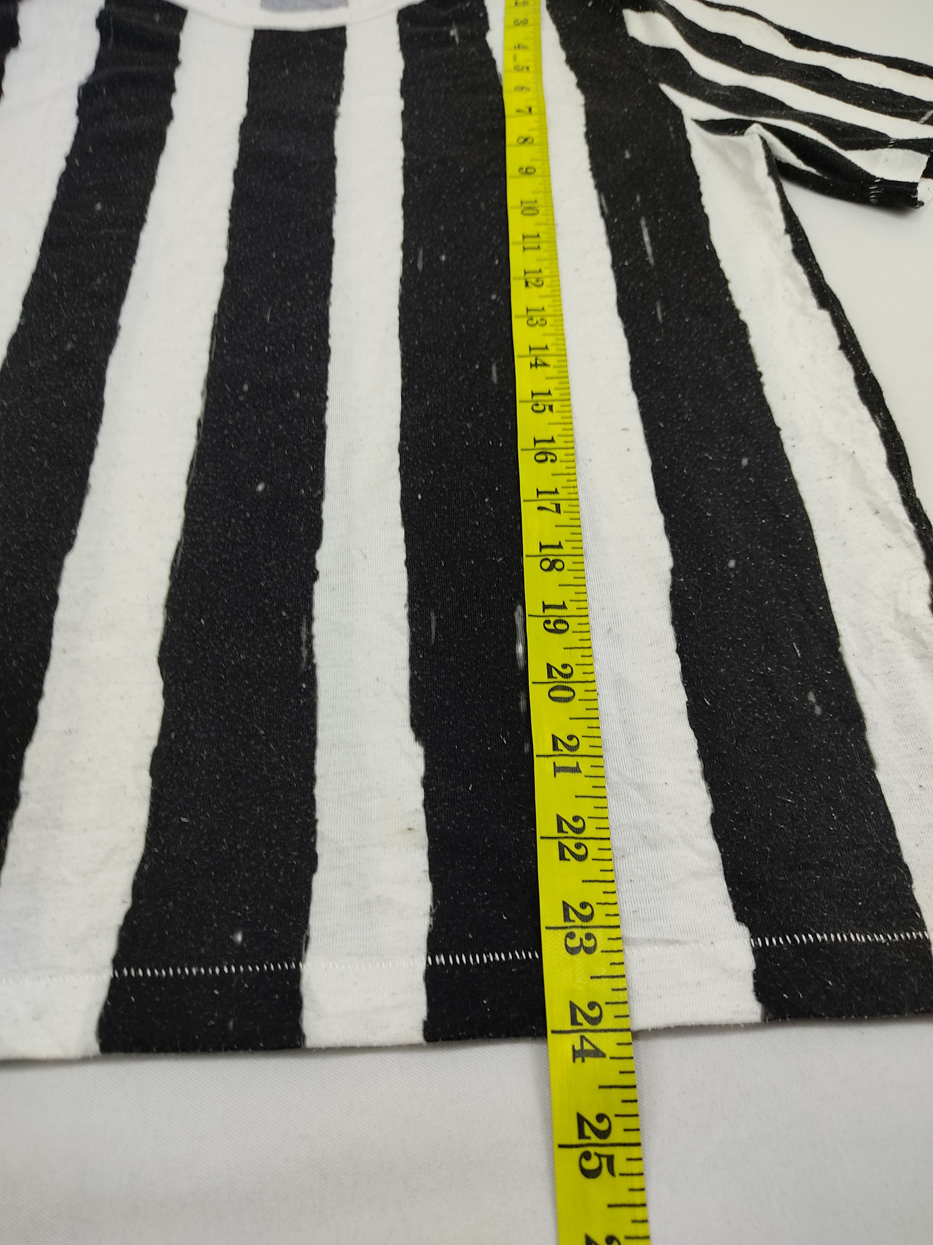 Designer Abahouse Prison Striped Tee Black and White Design T-shirt Size S / US 4 / IT 40 - 5 Thumbnail