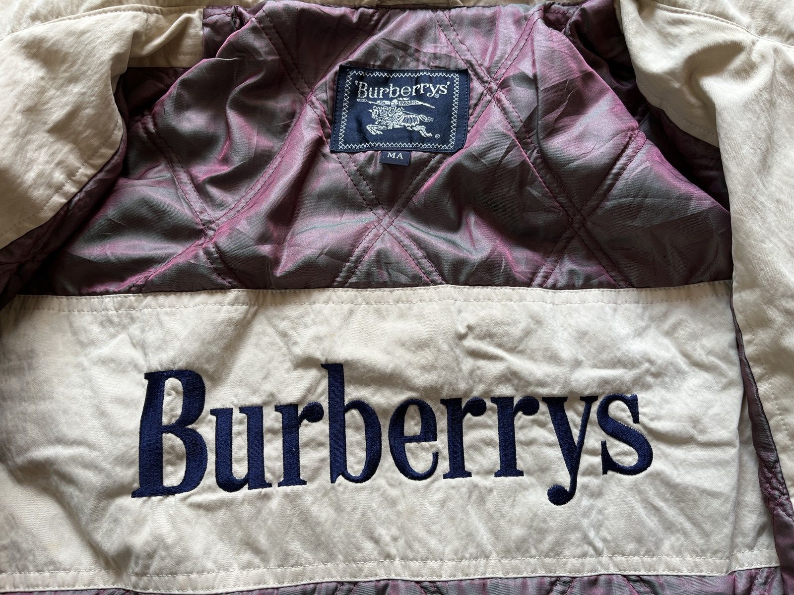 Burberry × Vintage VINTAGE 1990s BURBERRYS LIGHT JACKET BIG SPELL-OUT Size US L / EU 52-54 / 3 - 4 Thumbnail