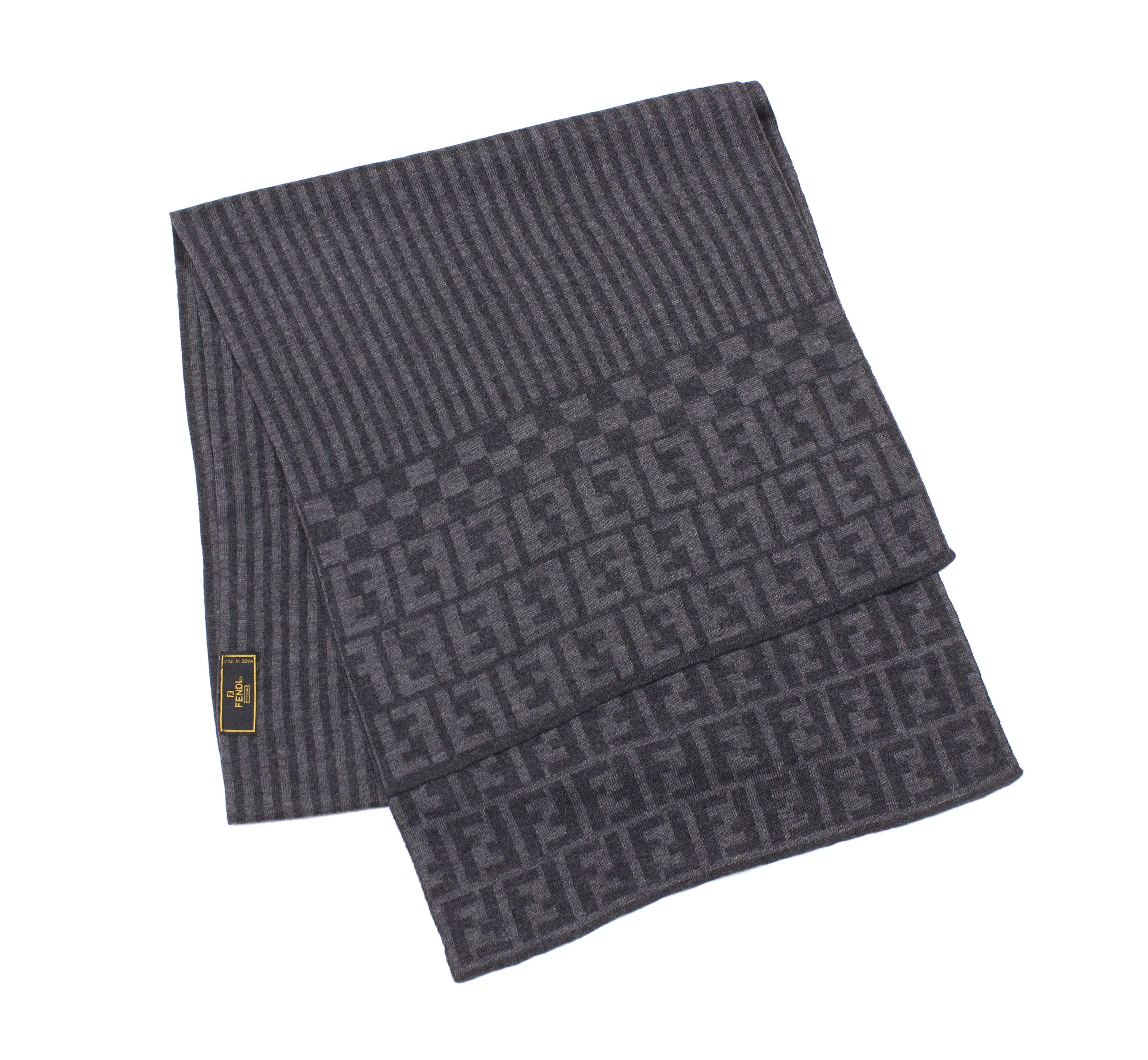 Fendi Grey Monogram Scarf / Scarve Gray | Grailed