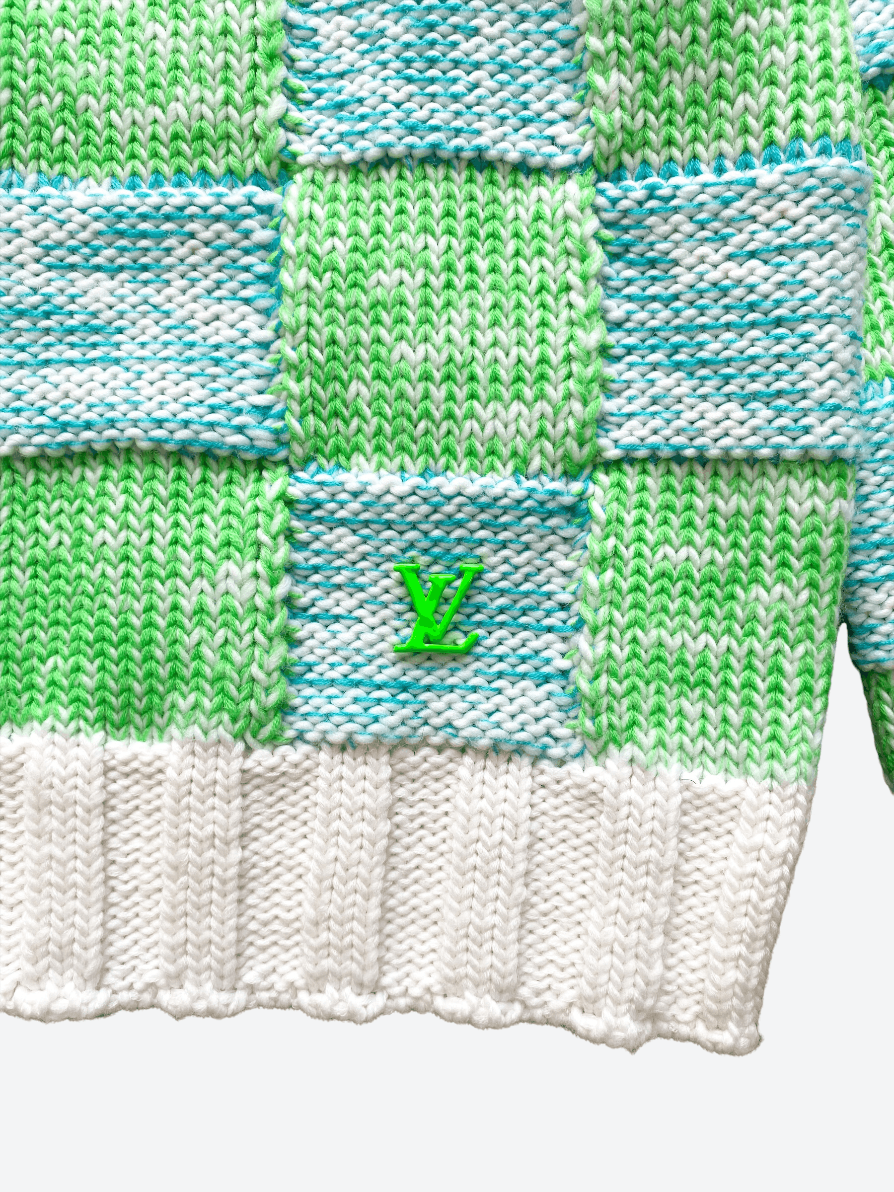 Louis Vuitton Louis Vuitton Green & Blue Damier Cardigan Size US M / EU 48-50 / 2 - 3 Thumbnail