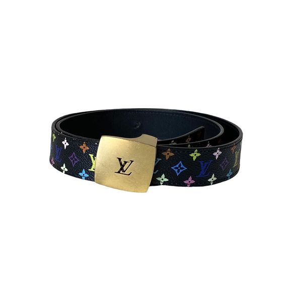 S/S 2003 Louis Vuitton x Takashi Murakami Multicolor Monogram Belt - Virgil  LV