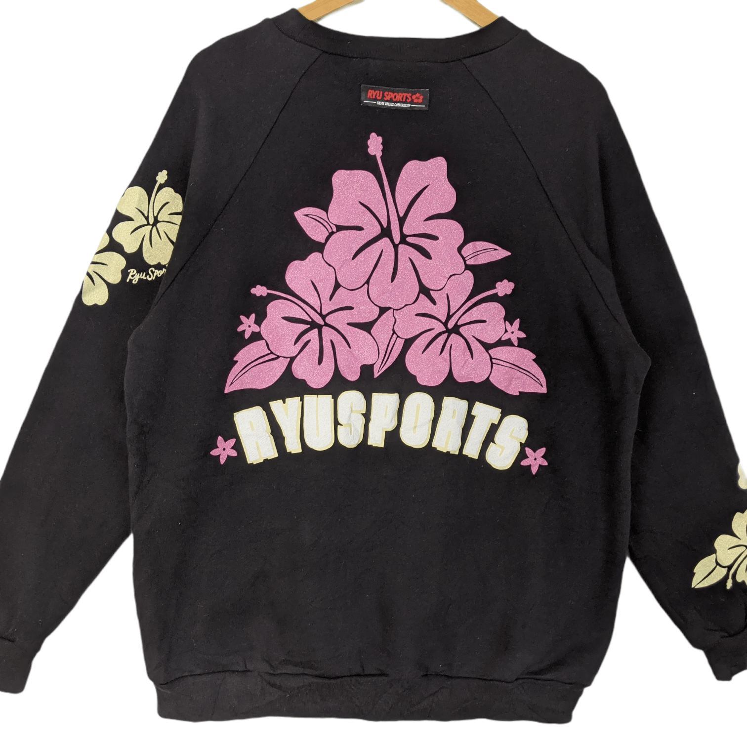 Japanese Brand RYU SPORTS Flower Big Logo Oversize Jumper Sweatshirt Size US M / EU 48-50 / 2 - 2 Thumbnail