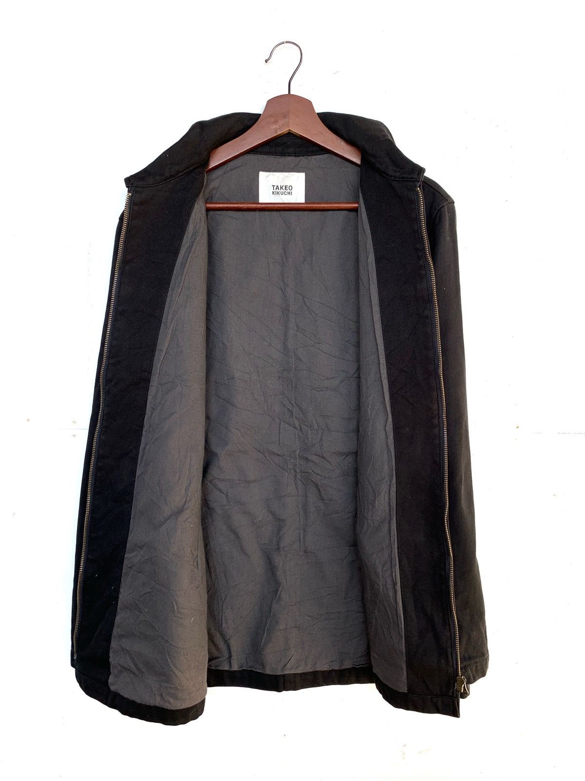 Designer × Takeo Kikuchi Vintage Takeo Kikuchi Long Denim Jacket/Black Colour Size US M / EU 48-50 / 2 - 3 Thumbnail