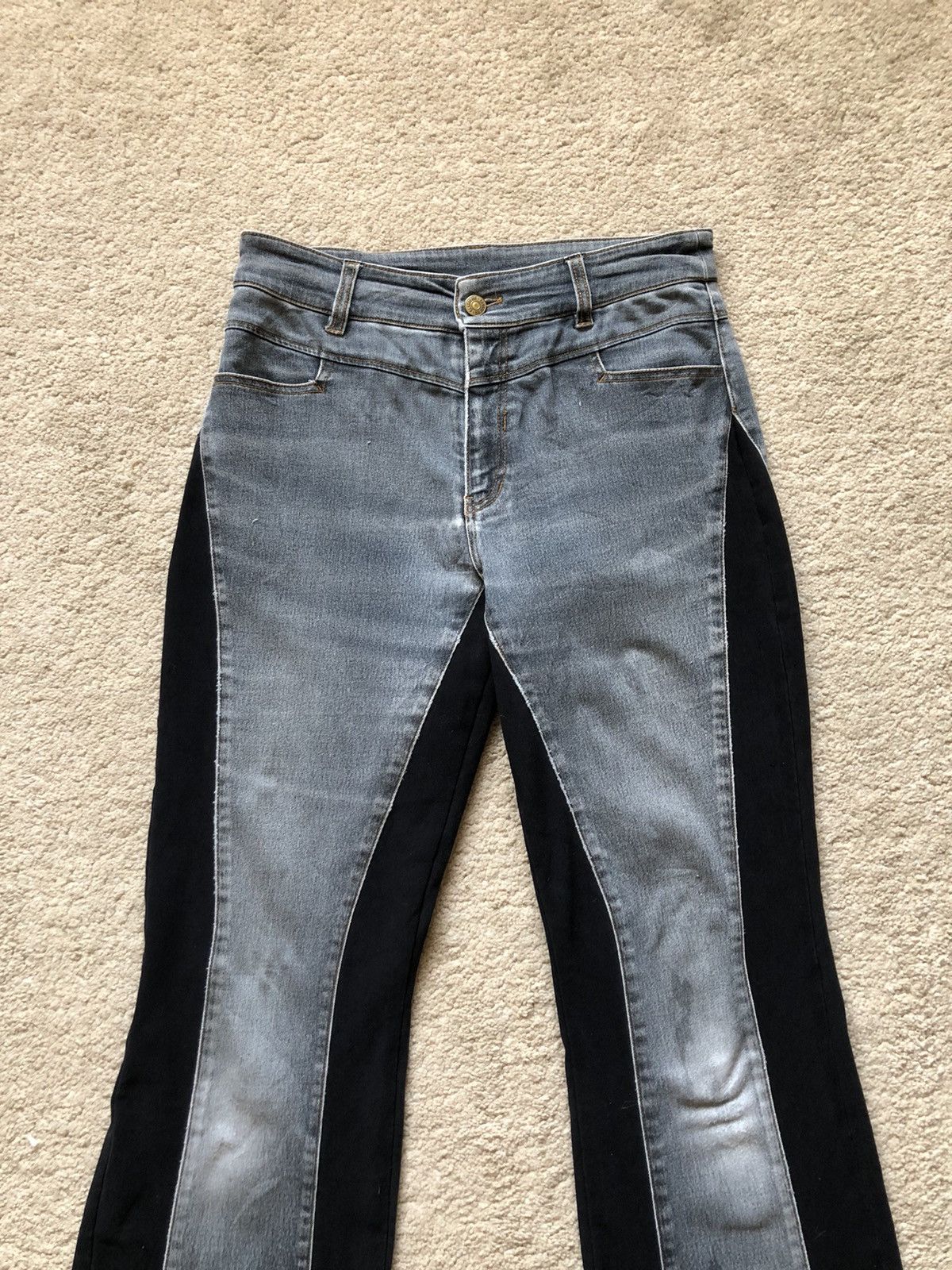 Kansai Yamamoto 1990s Kansai Yamamoto Hybrid Flare Jeans Size US 29 - 4 Thumbnail