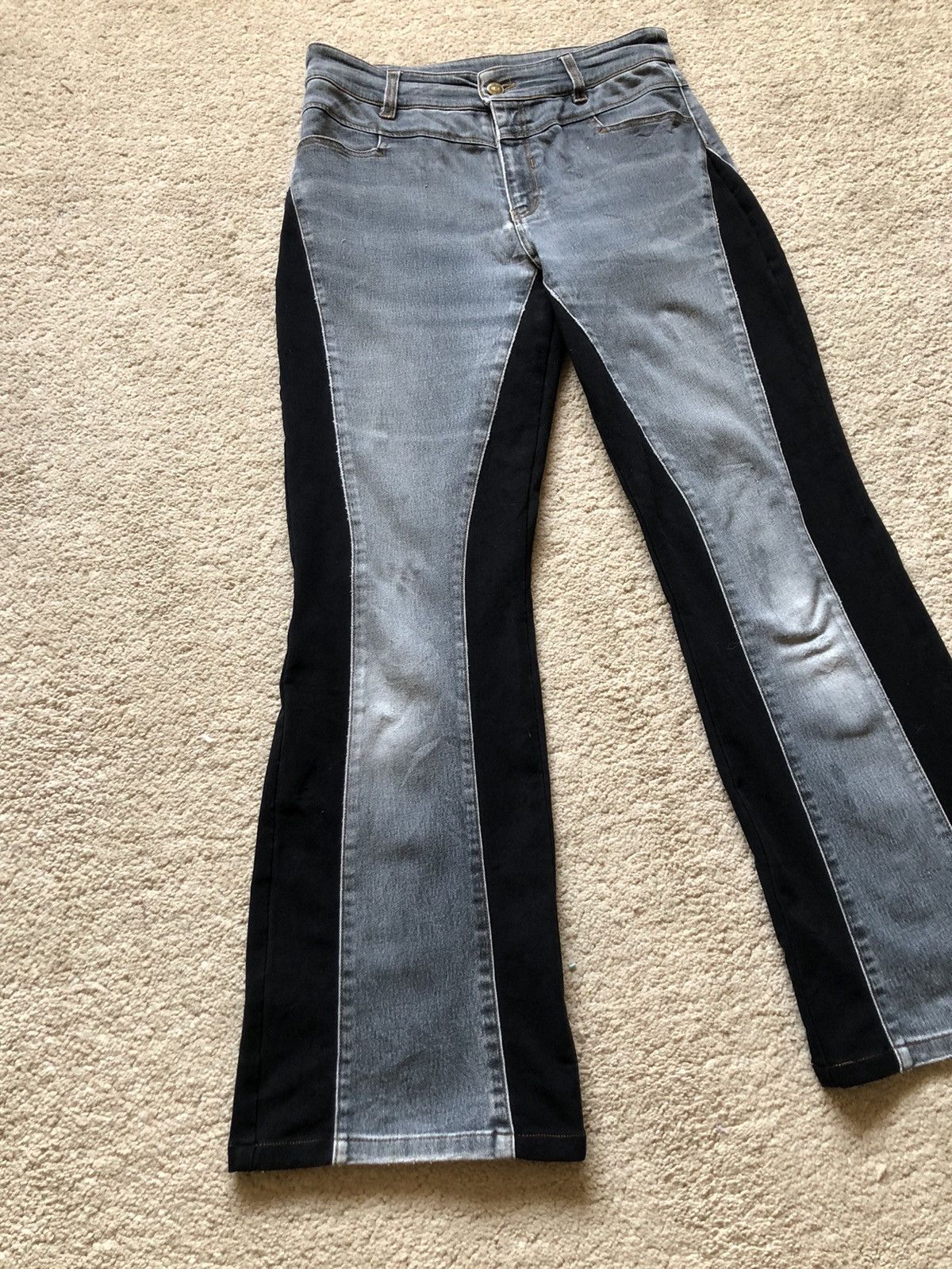 Kansai Yamamoto 1990s Kansai Yamamoto Hybrid Flare Jeans Size US 29 - 2 Thumbnail