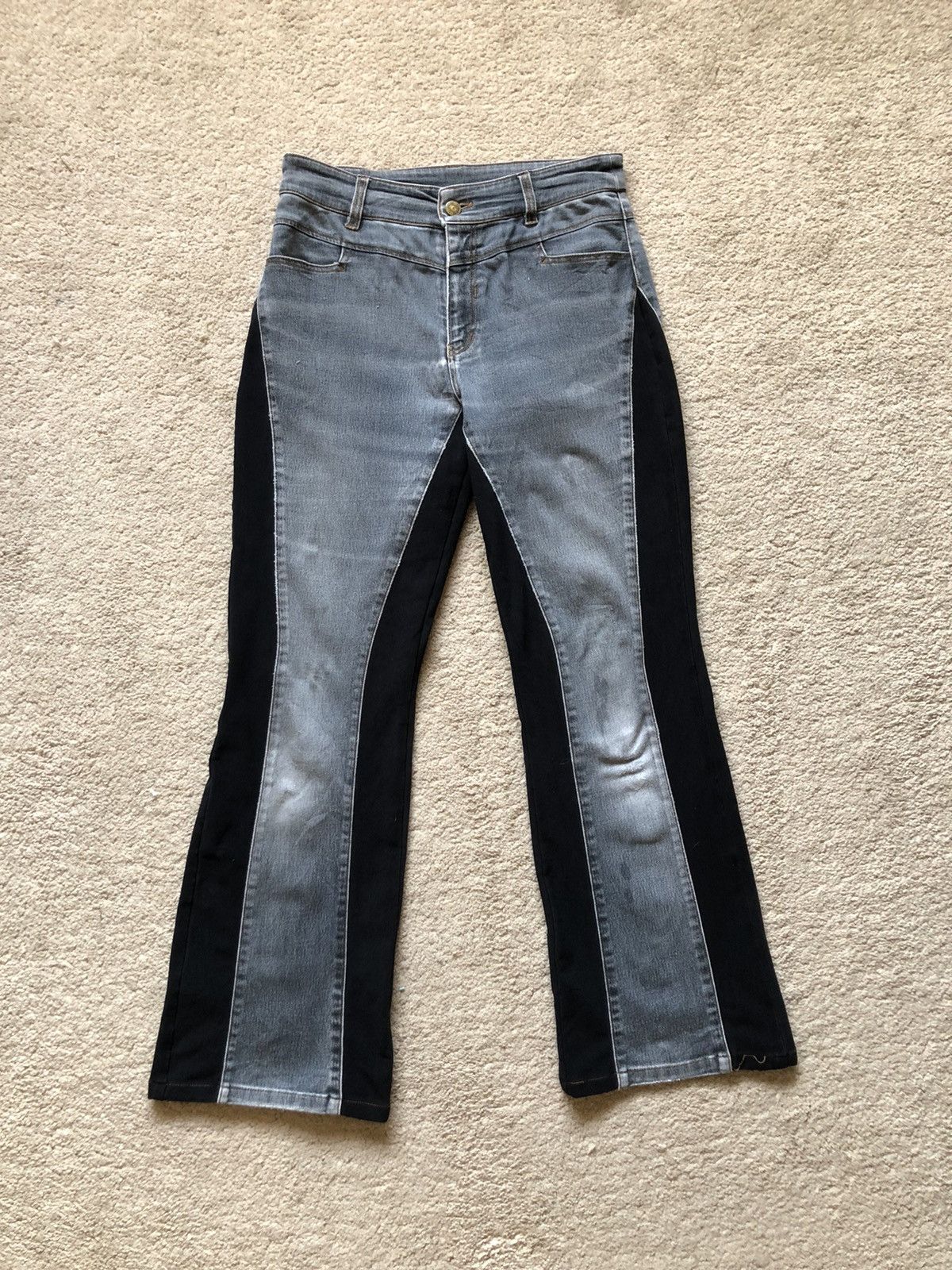 image of 1990S Kansai Yamamoto Hybrid Flare Jeans in Black, Men's (Size 29)
