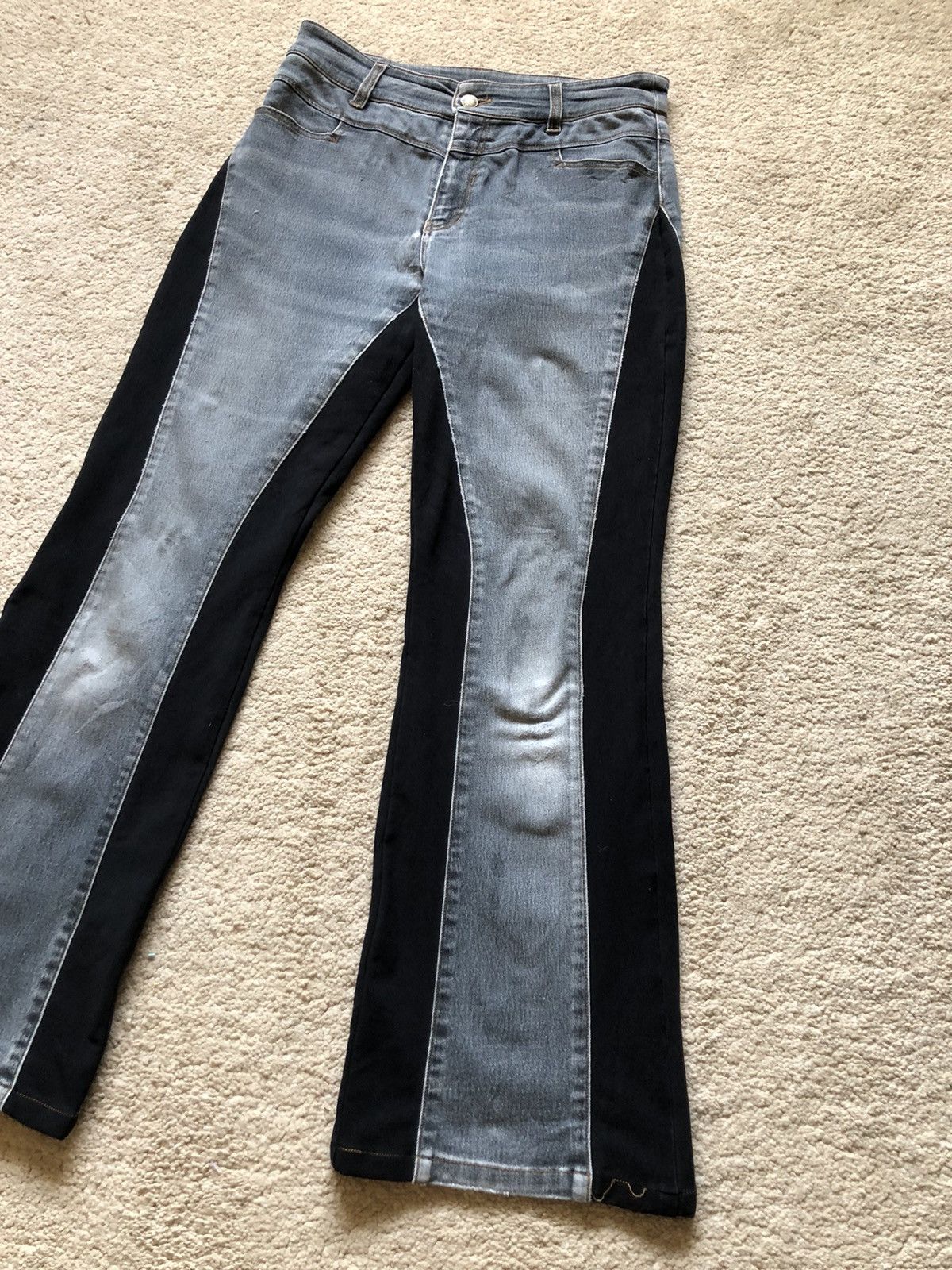 Kansai Yamamoto 1990s Kansai Yamamoto Hybrid Flare Jeans Size US 29 - 3 Thumbnail