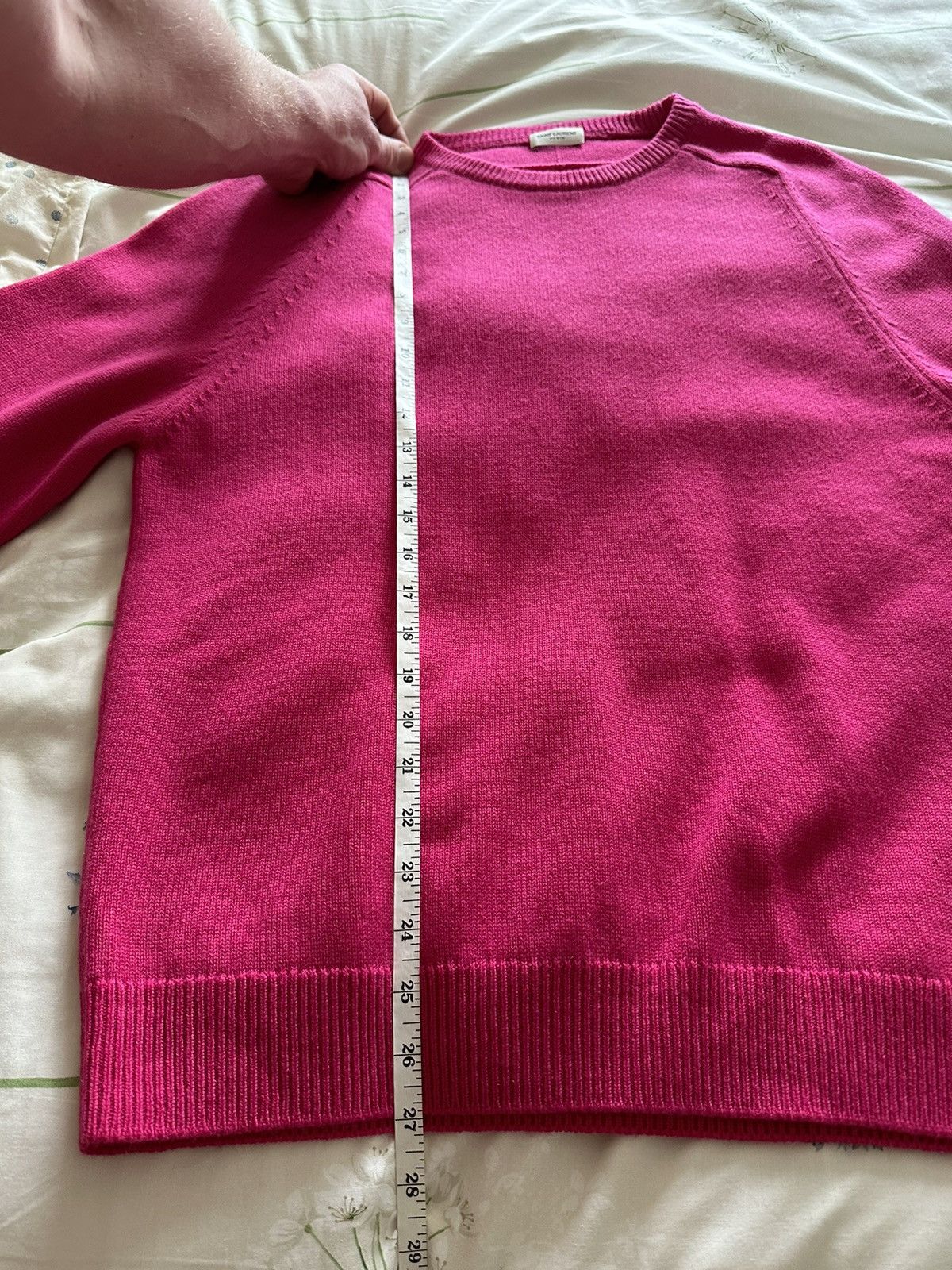 Saint Laurent Paris SS15 Saint Laurent psych rock pink cashmere sweater Hedi Size US XL / EU 56 / 4 - 7 Thumbnail