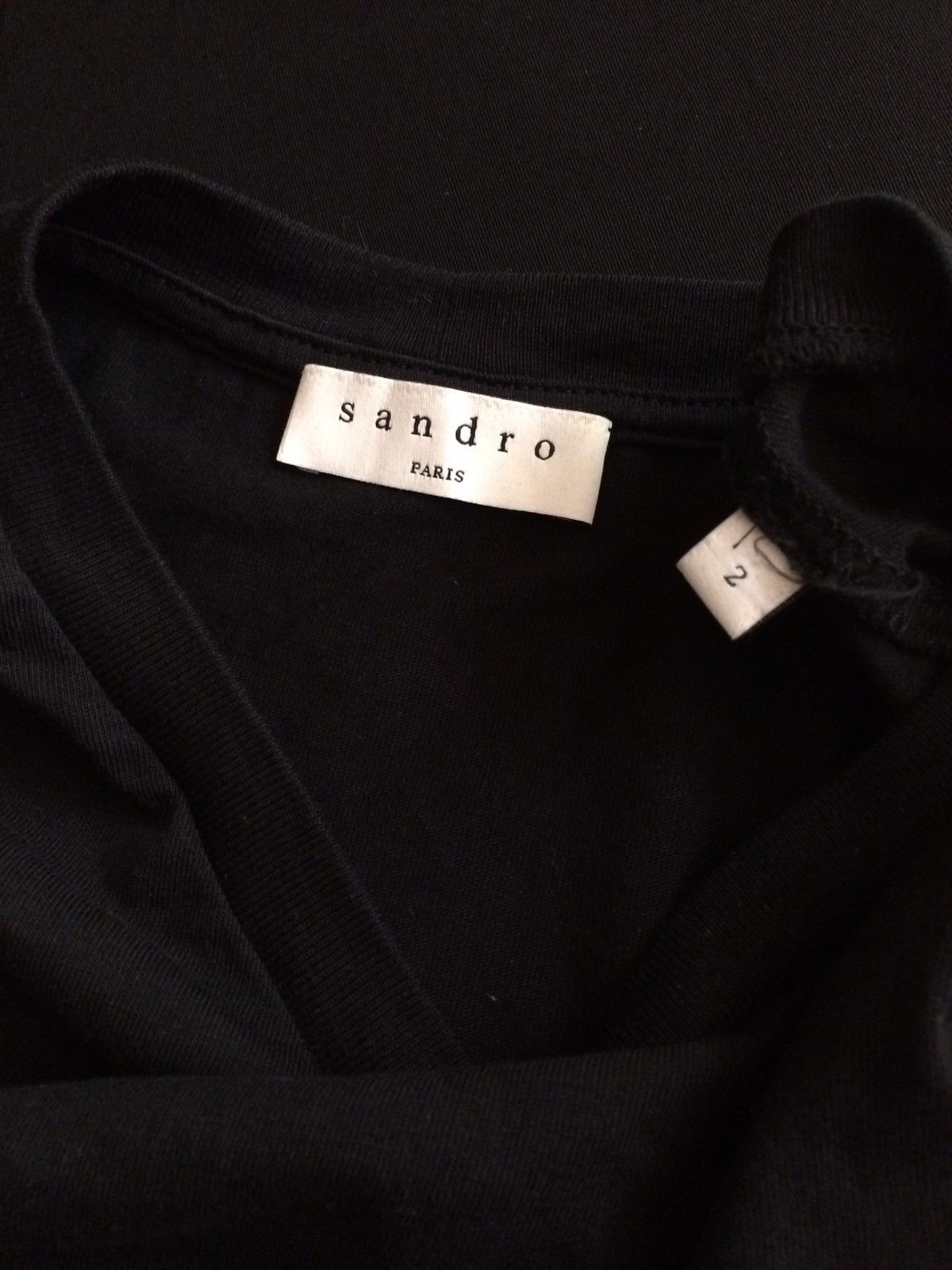 Sandro Sandro Paris Black T-Shirt Size US M / EU 48-50 / 2 - 4 Thumbnail
