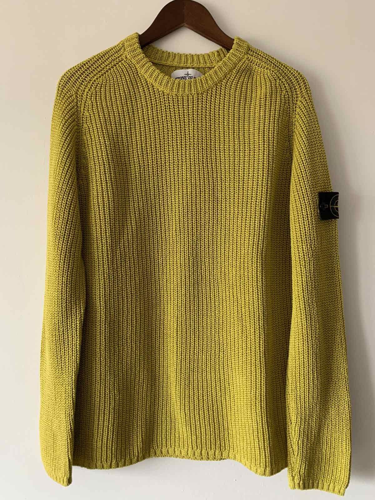 🔥🔥 Stone Island Yellow Rib Knit Sweater