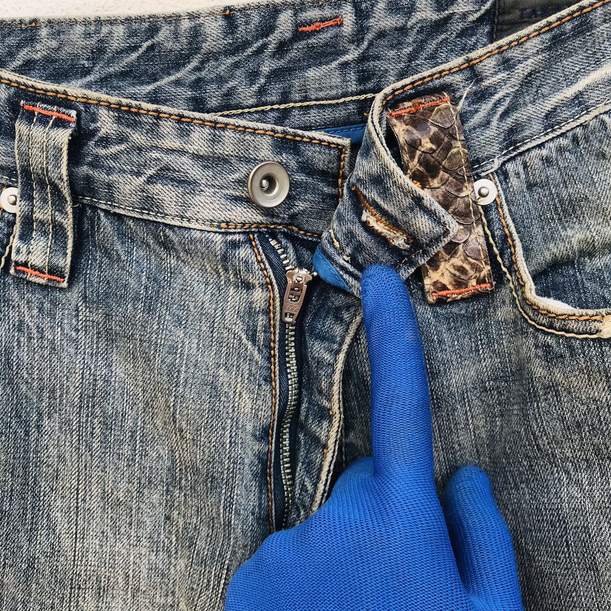 Japanese Brand Flared Distressed jean Snake leather pocket by Takaiq.com Size US 30 / EU 46 - 12 Thumbnail