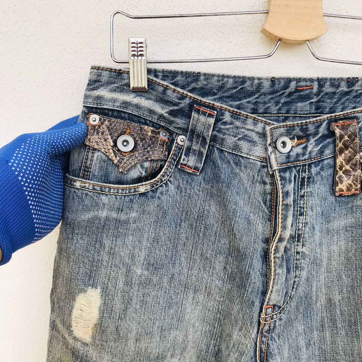 Japanese Brand Flared Distressed jean Snake leather pocket by Takaiq.com Size US 30 / EU 46 - 7 Thumbnail