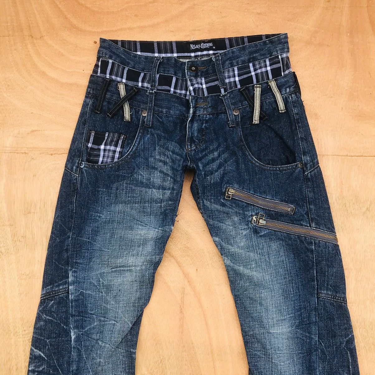 Japanese Brand Nylaus Thunderstorm flash mark zipper double waist Size US 29 - 5 Thumbnail