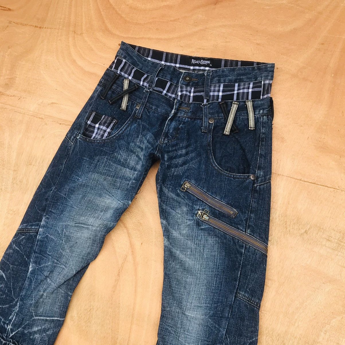 Japanese Brand Nylaus Thunderstorm flash mark zipper double waist Size US 29 - 4 Thumbnail