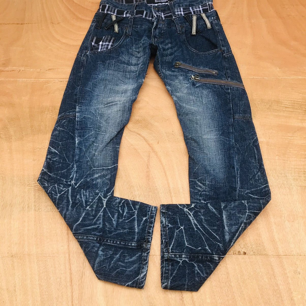 Japanese Brand Nylaus Thunderstorm flash mark zipper double waist Size US 29 - 3 Thumbnail