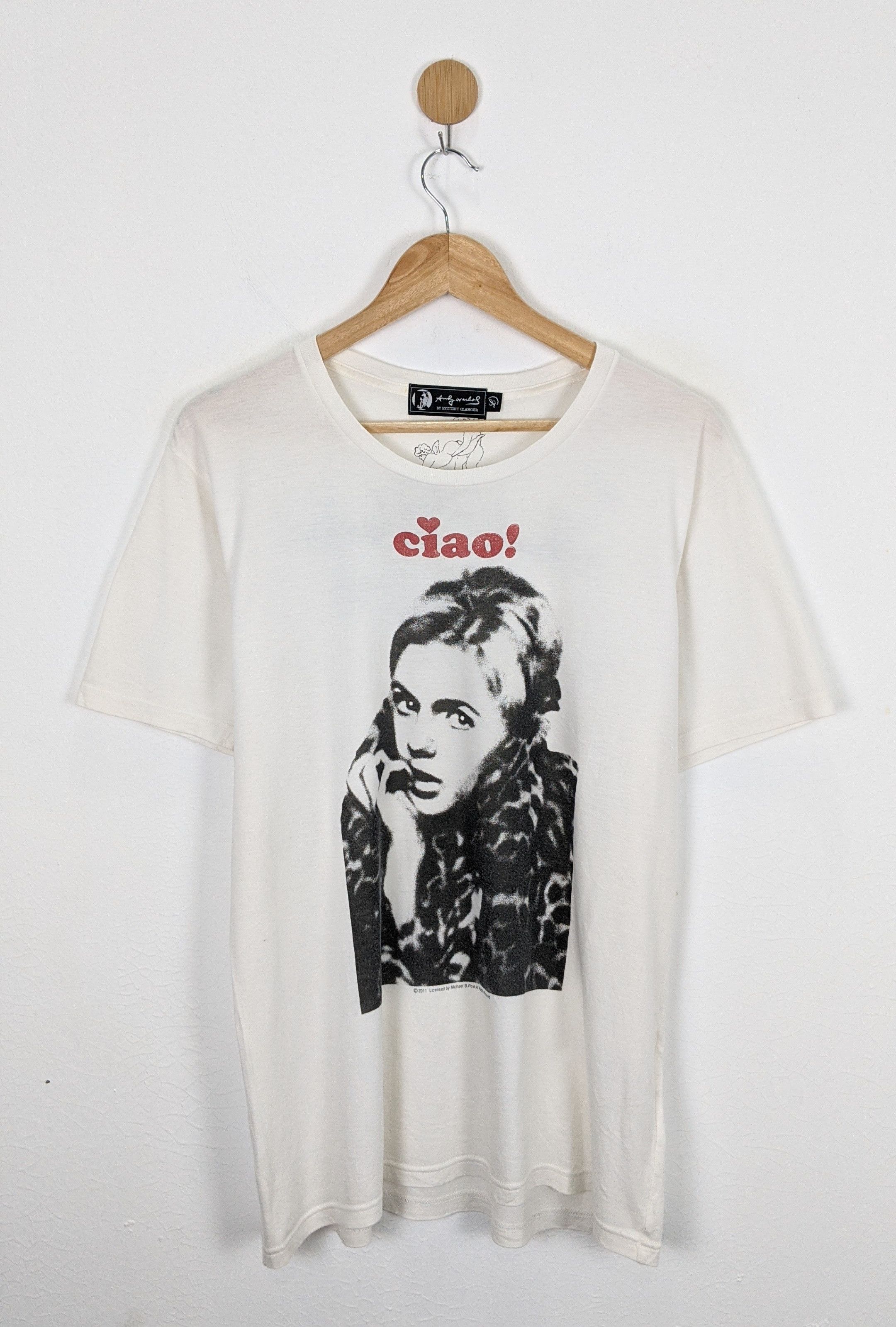 image of Andy Warhol Ciao Pop Art Shirt in White, Men's (Size Large)