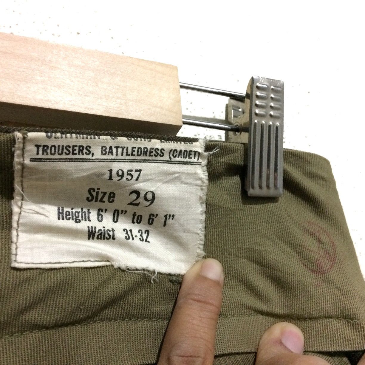Army Of Me Vintage 1957 CLAYMAN & SONS LIMITED heavy Cotton Pants Size US 32 / EU 48 - 6 Thumbnail
