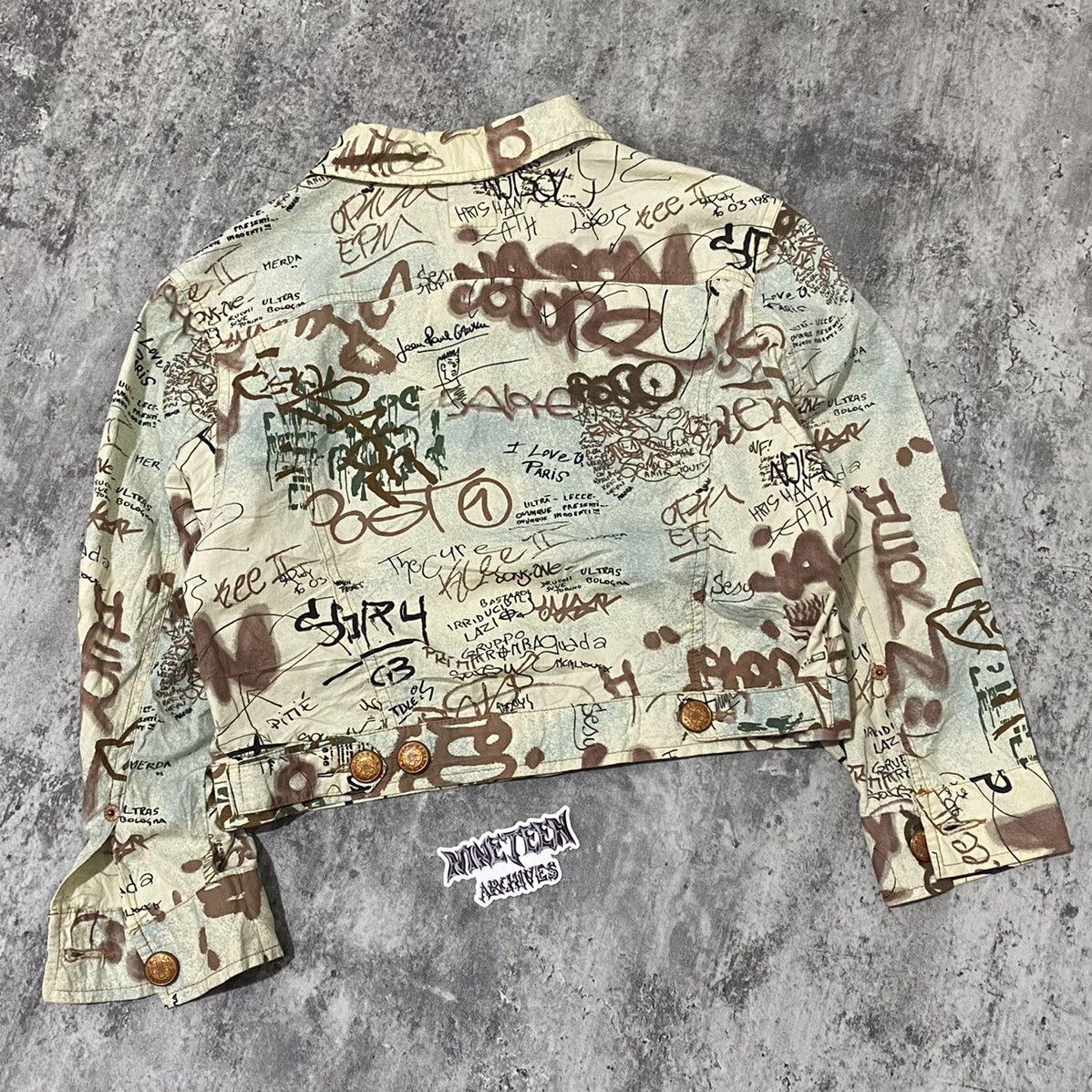 Jean Paul Gaultier Jean Paul Gaultier SS1994 Graffiti cropped jacket Size US XS / EU 42 / 0 - 2 Thumbnail