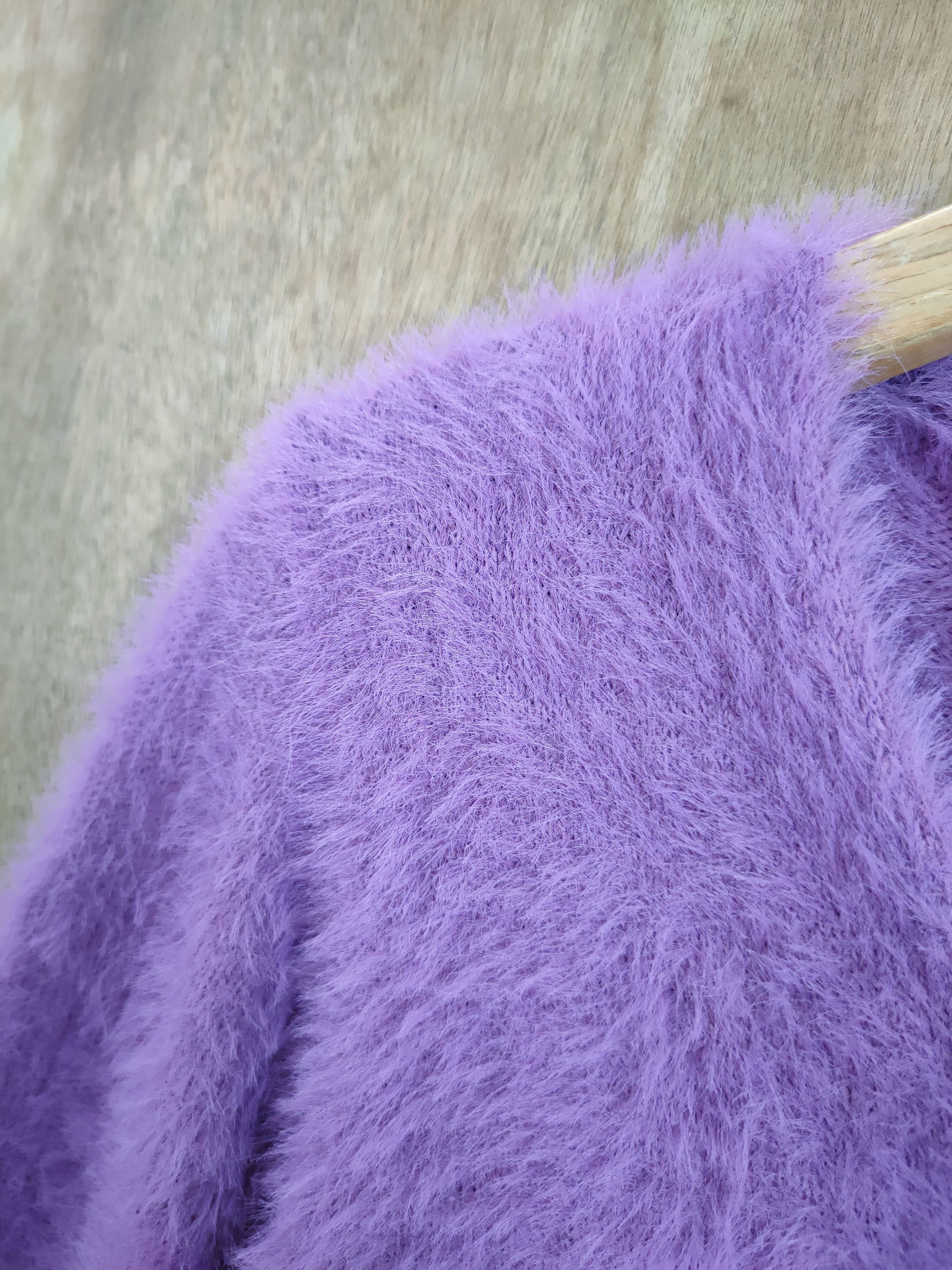 Vintage D GRL mohair fur shag shaggy knitwear purple #46-987 Size S / US 4 / IT 40 - 5 Thumbnail