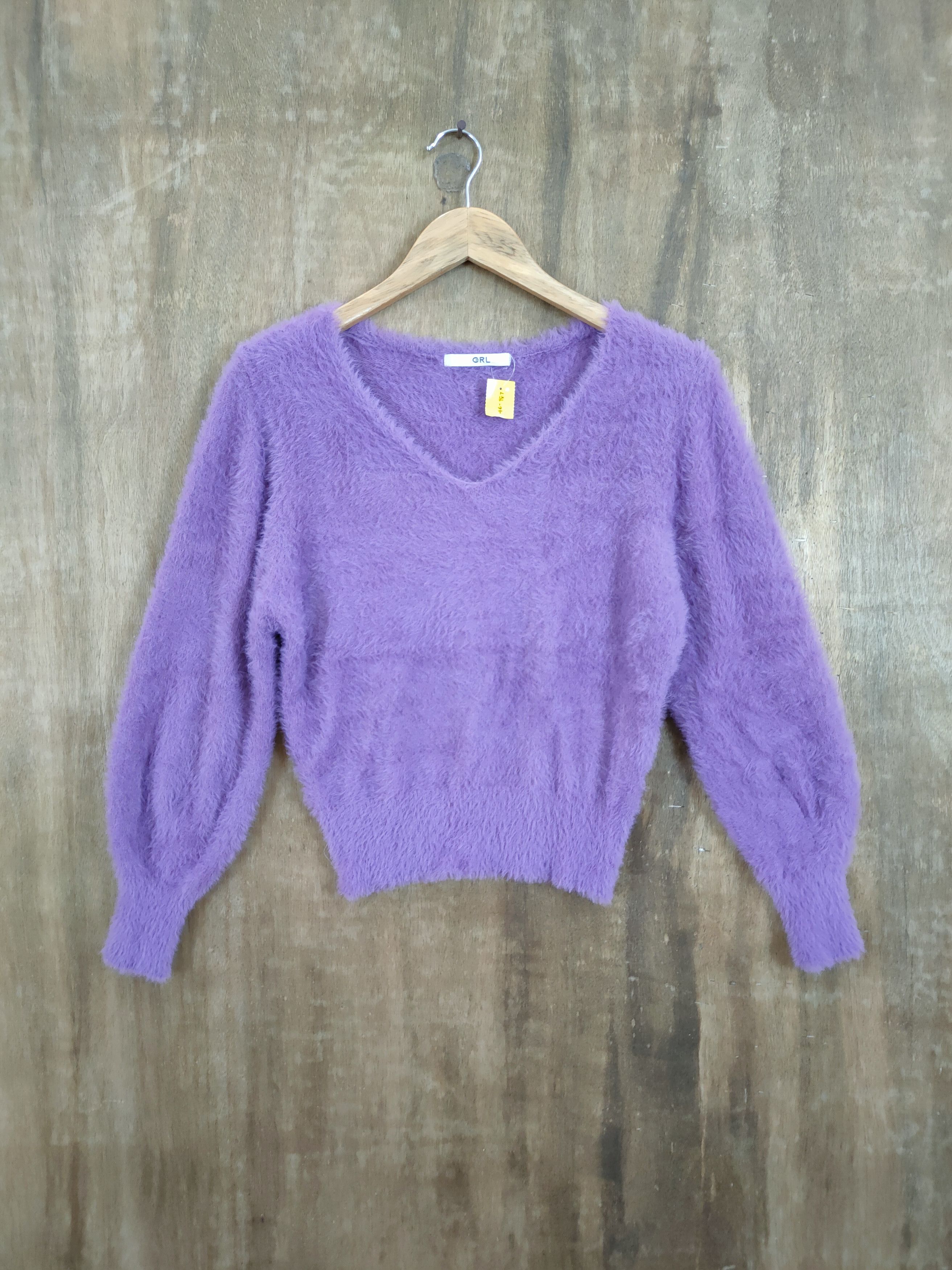 Vintage D GRL mohair fur shag shaggy knitwear purple #46-987 Size S / US 4 / IT 40 - 1 Thumbnail