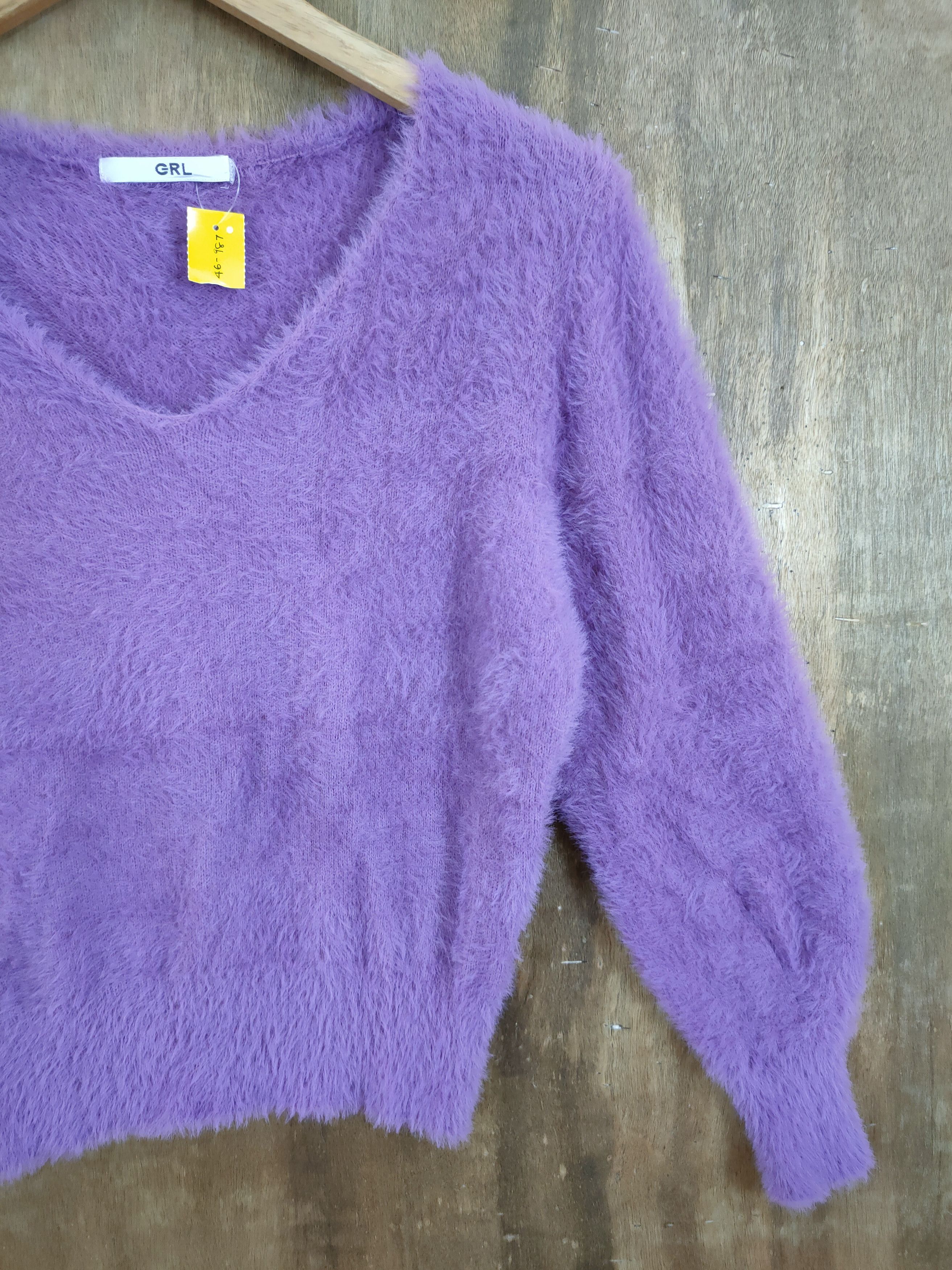 Vintage D GRL mohair fur shag shaggy knitwear purple #46-987 Size S / US 4 / IT 40 - 3 Thumbnail
