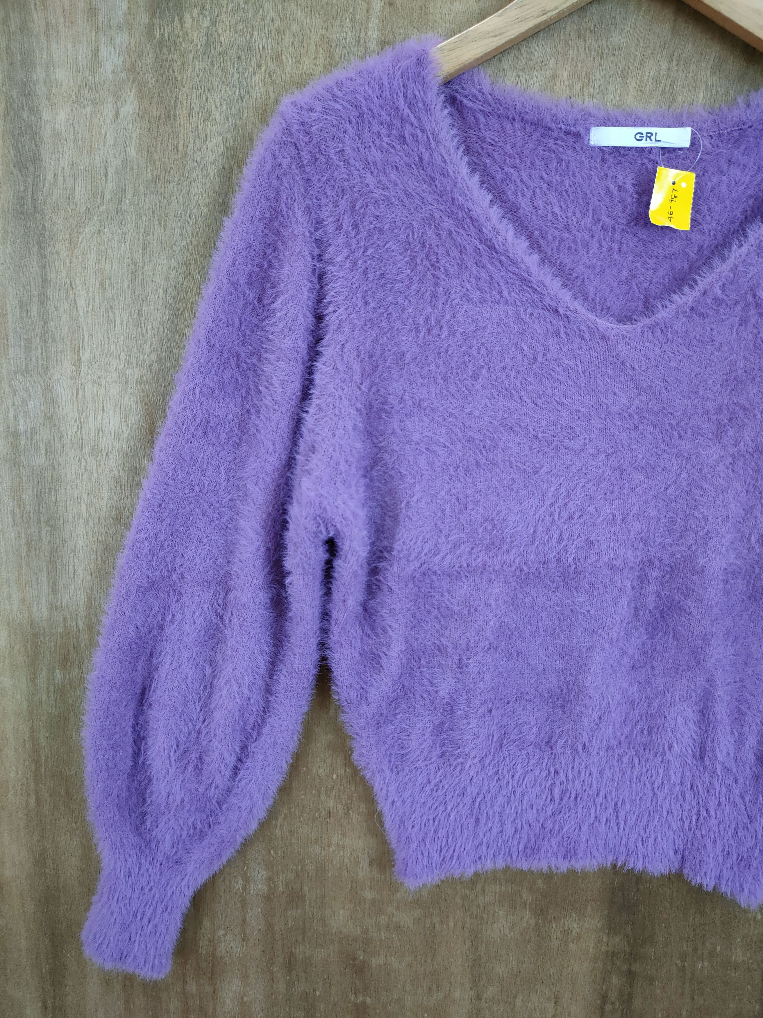 Vintage D GRL mohair fur shag shaggy knitwear purple #46-987 Size S / US 4 / IT 40 - 2 Thumbnail