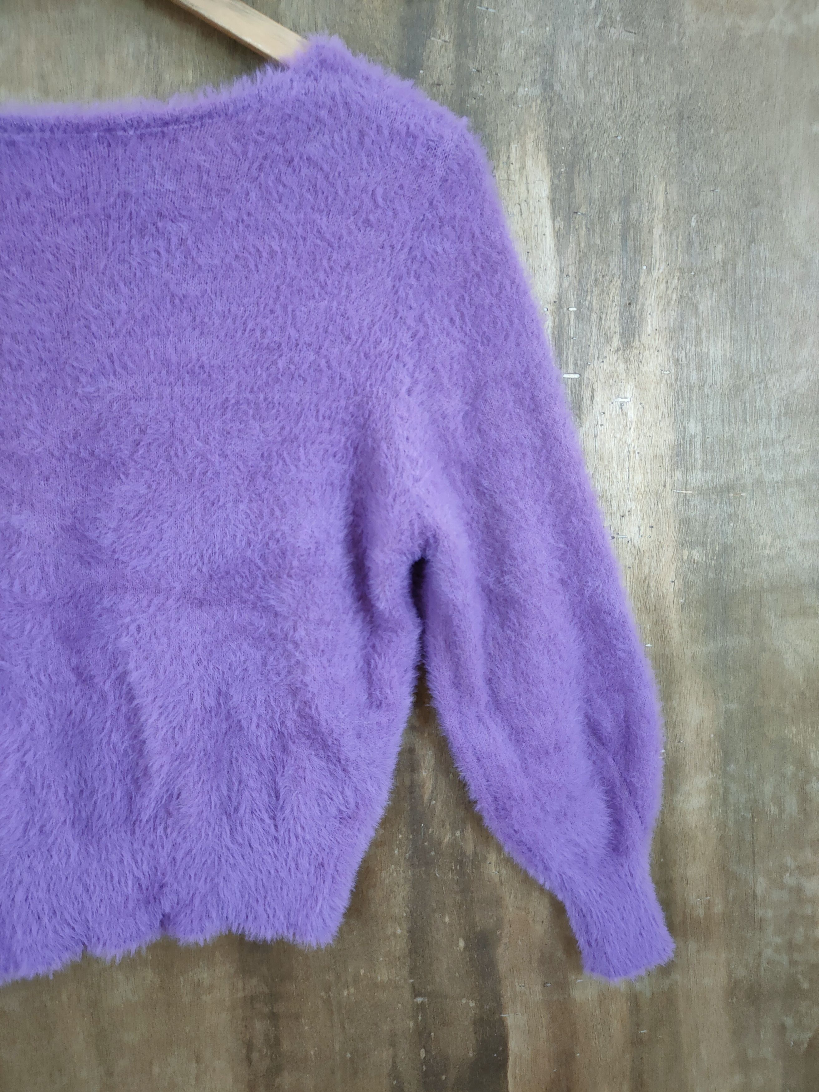 Vintage D GRL mohair fur shag shaggy knitwear purple #46-987 Size S / US 4 / IT 40 - 10 Thumbnail