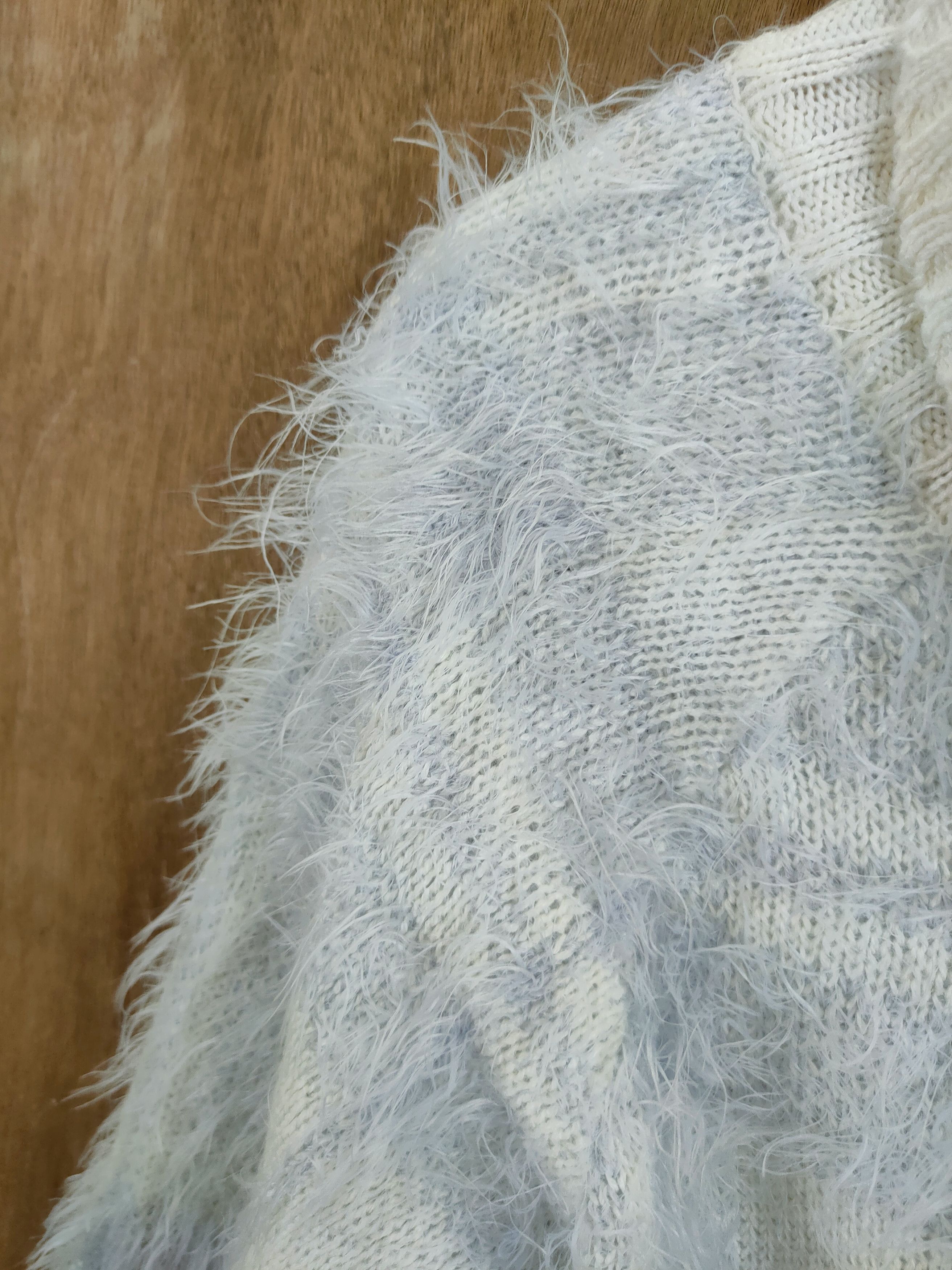 Homespun Knitwear D Luccica checkered mohair shag shaggy fur knitwear #46-988 Size S / US 4 / IT 40 - 5 Thumbnail