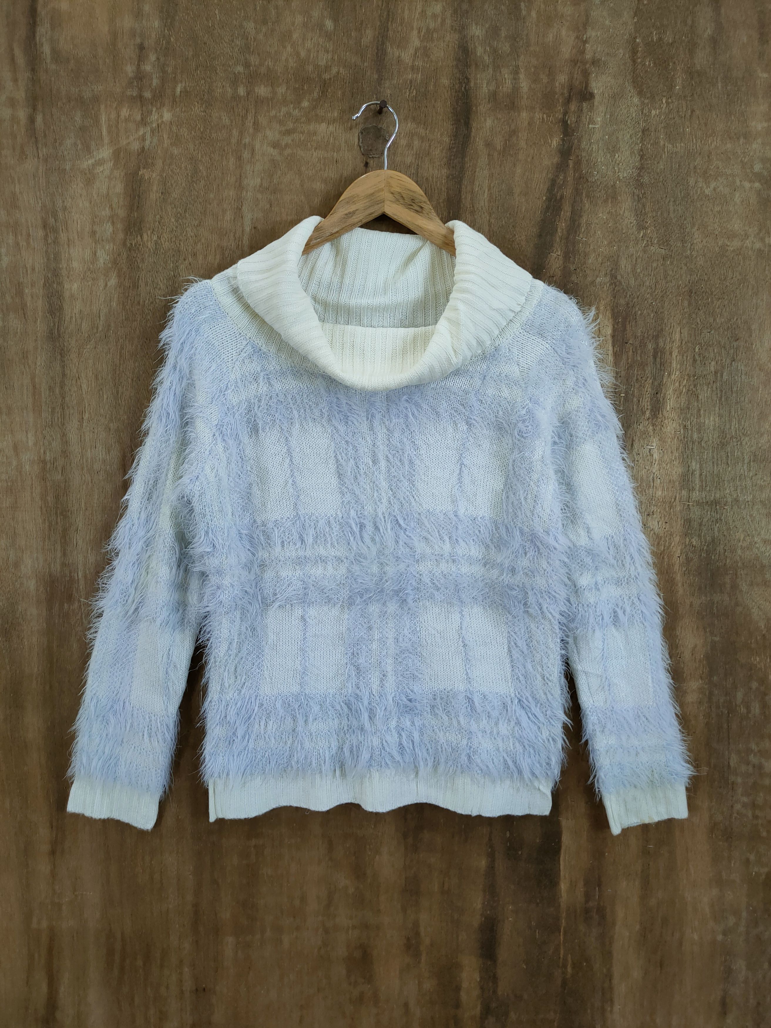 Homespun Knitwear D Luccica checkered mohair shag shaggy fur knitwear #46-988 Size S / US 4 / IT 40 - 6 Thumbnail