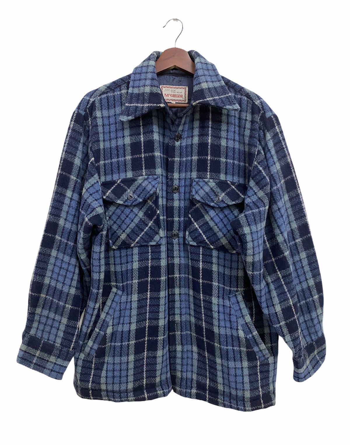 image of Vintage Mc Gregor Wool Flannel Jacket in Checkered, Men's (Size Medium)