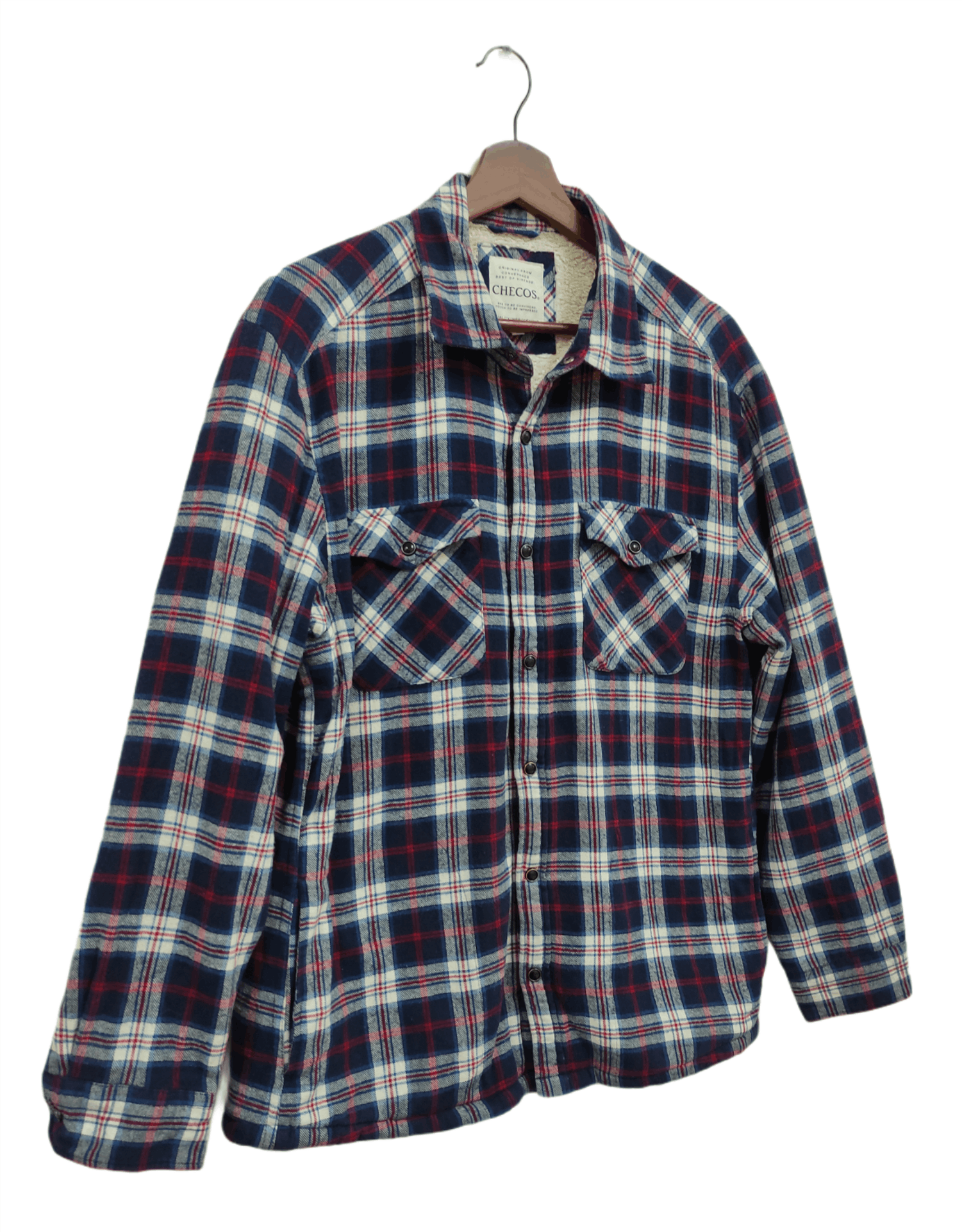 Flannel × Vintage Vintage Snap Buttons Sherpa Flannel Jacket Size US L / EU 52-54 / 3 - 3 Thumbnail
