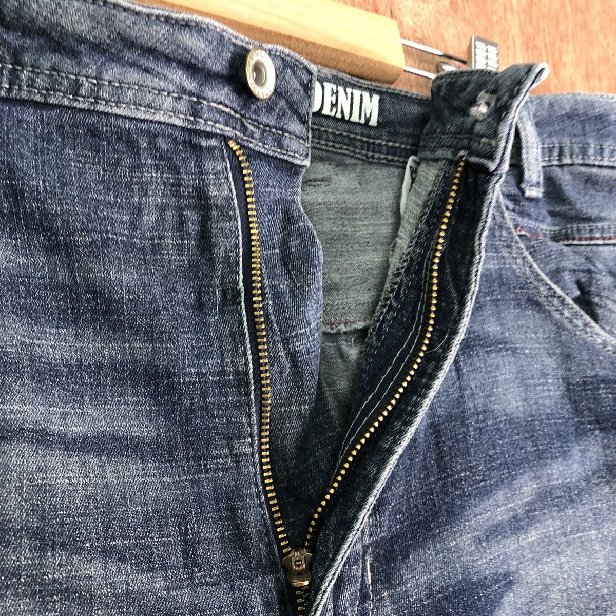 Japanese Brand Fieldcore Aero Stretch Blue Denim Pants #c270 Size US 35 - 7 Thumbnail