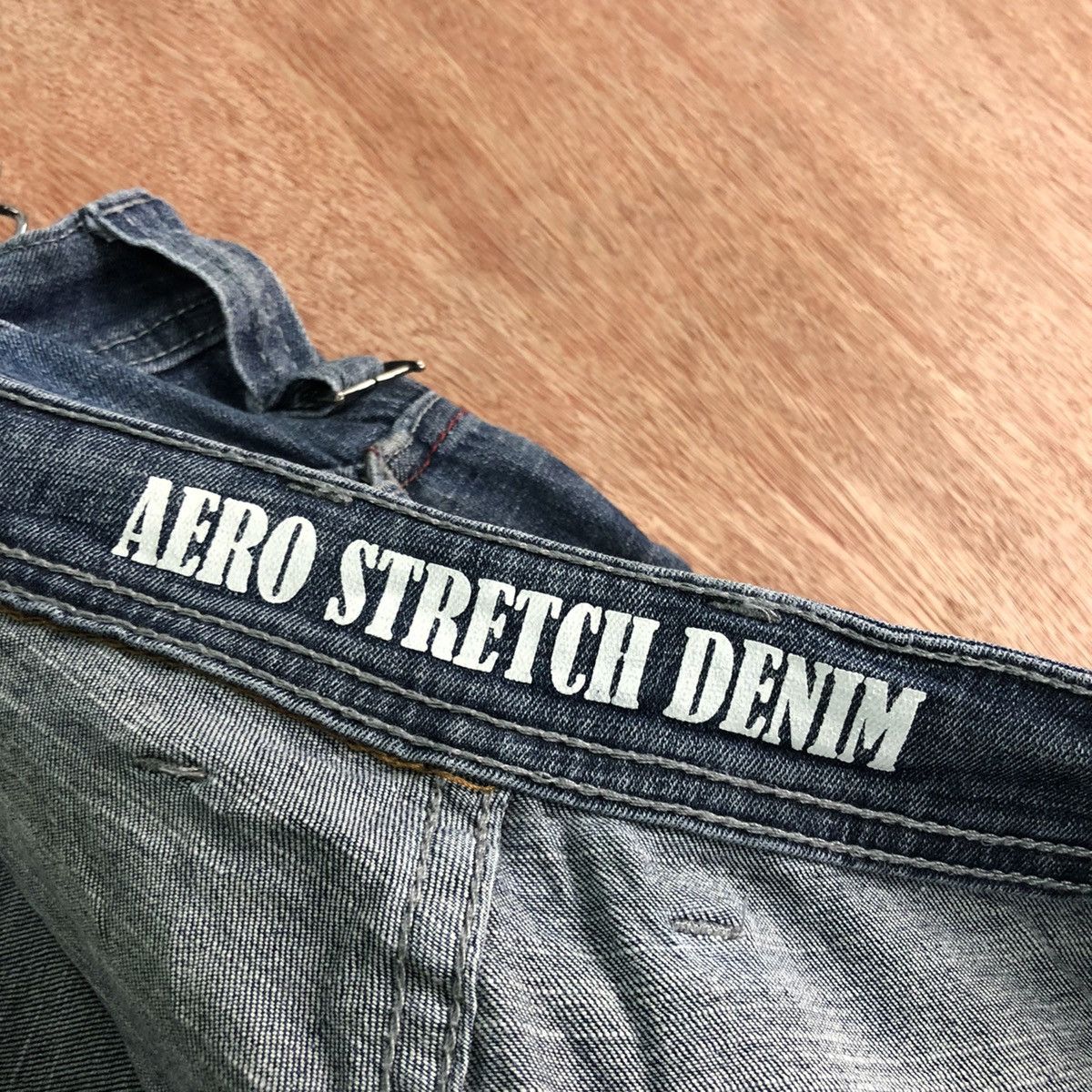 Japanese Brand Fieldcore Aero Stretch Blue Denim Pants #c270 Size US 35 - 11 Thumbnail