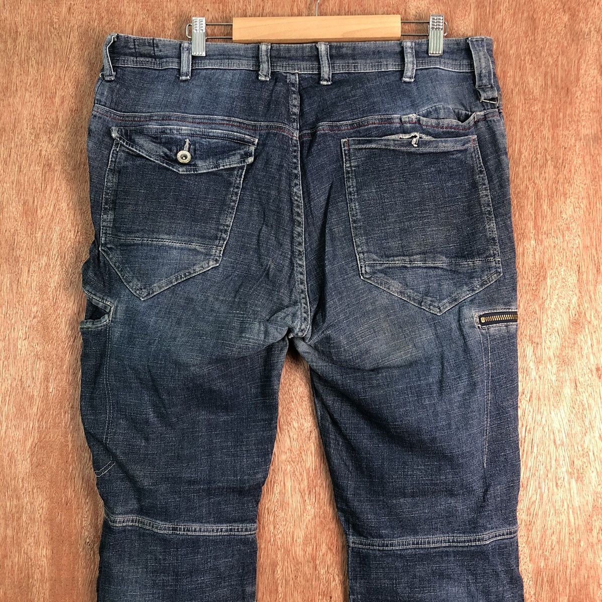 Japanese Brand Fieldcore Aero Stretch Blue Denim Pants #c270 Size US 35 - 9 Thumbnail
