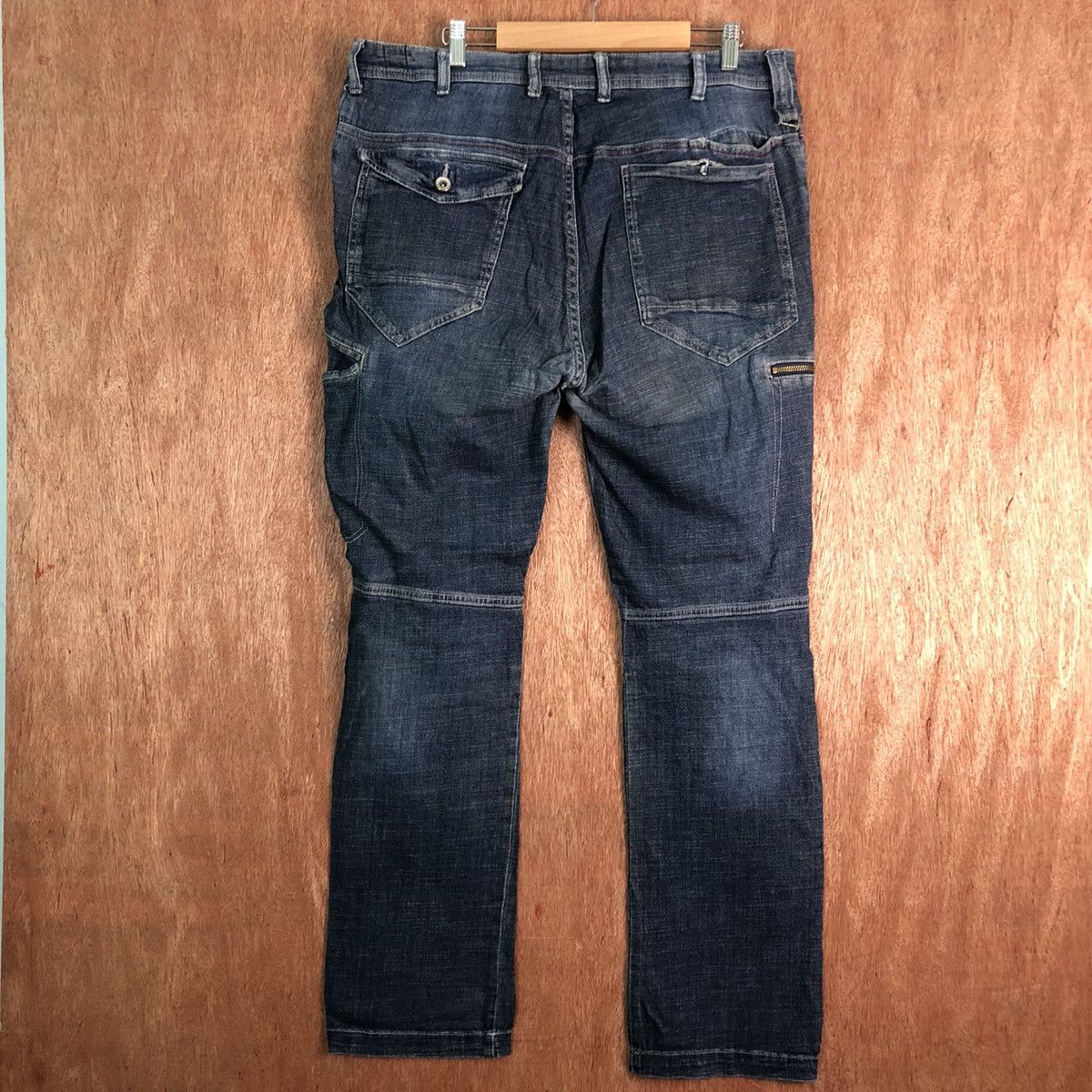Japanese Brand Fieldcore Aero Stretch Blue Denim Pants #c270 Size US 35 - 8 Thumbnail