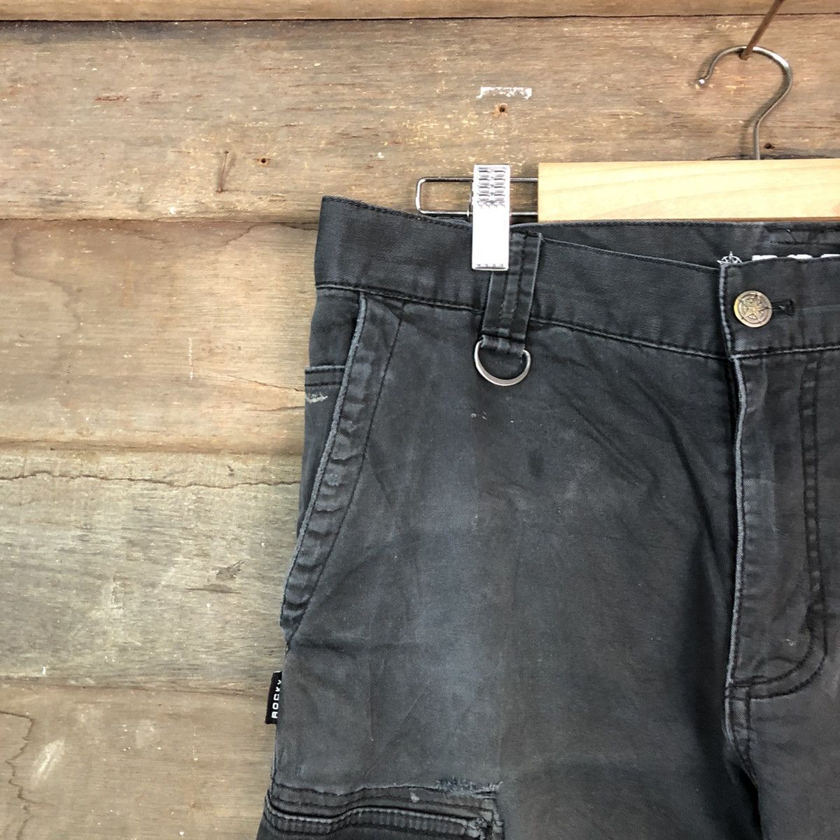 Japanese Brand Rocky double knee distressed Cargo Multipocket Pants #6793 Size US 31 - 4 Thumbnail