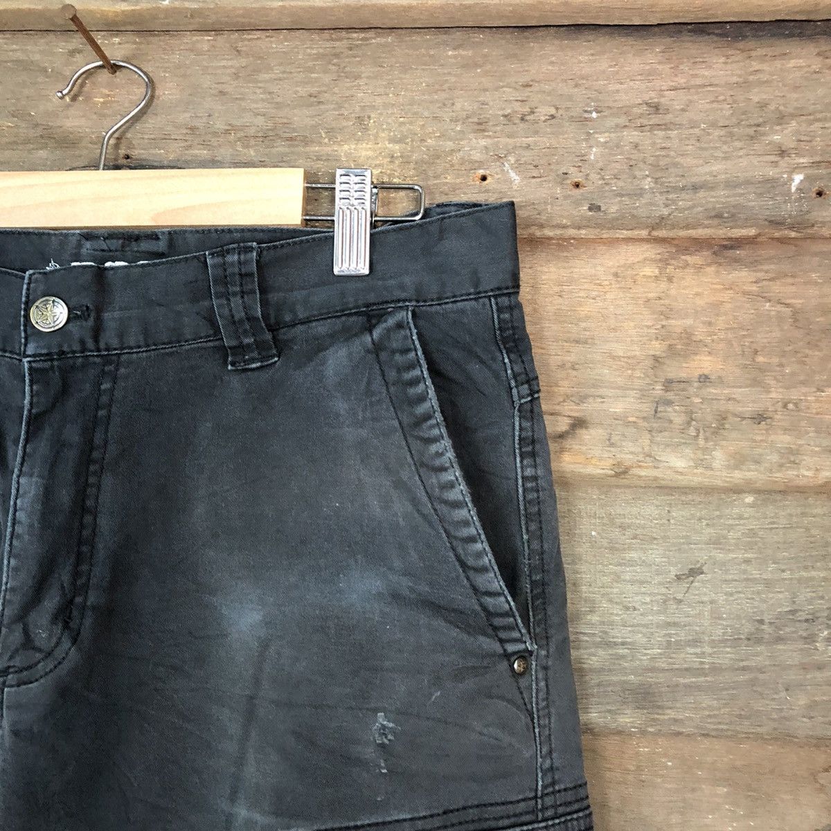 Japanese Brand Rocky double knee distressed Cargo Multipocket Pants #6793 Size US 31 - 5 Thumbnail