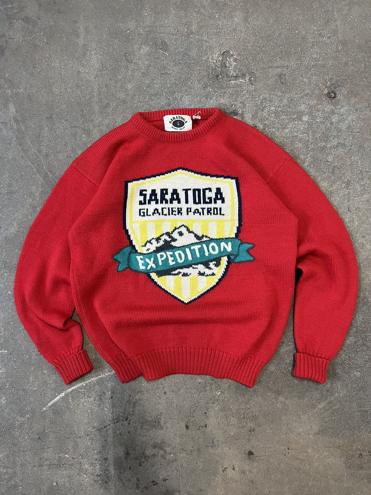 Vintage 80s Vintage Saratoga Glacier Patrol Expedition Knit Sweater Size US L / EU 52-54 / 3 - 7 Thumbnail