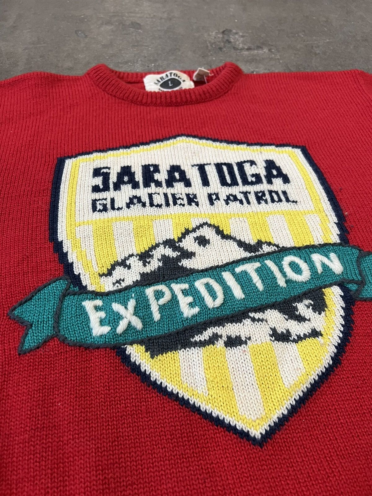 Vintage 80s Vintage Saratoga Glacier Patrol Expedition Knit Sweater Size US L / EU 52-54 / 3 - 4 Thumbnail